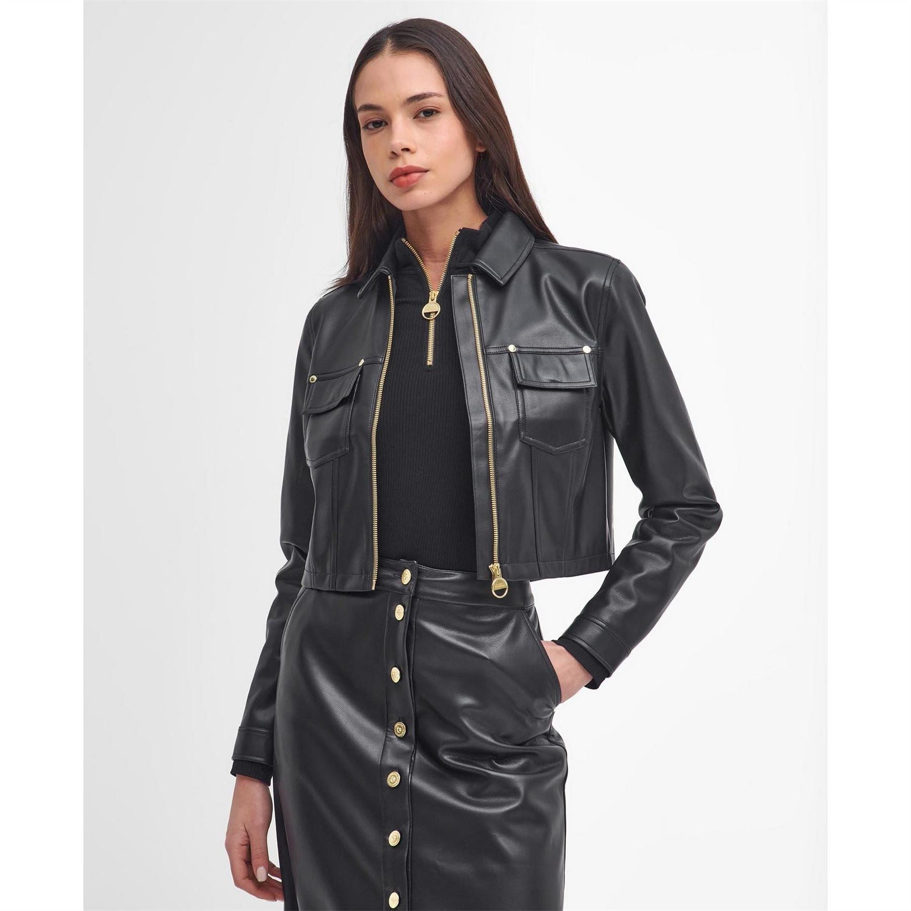 Barbour International Faux Leather Jacket