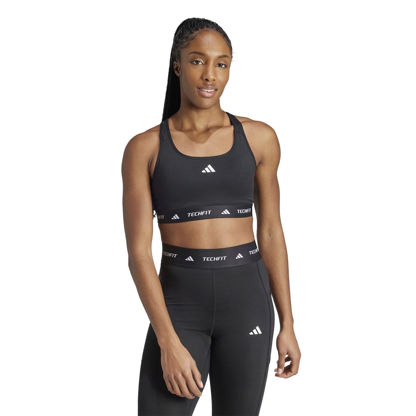 adidas Crew Neck Compression Fit Cropped Bra