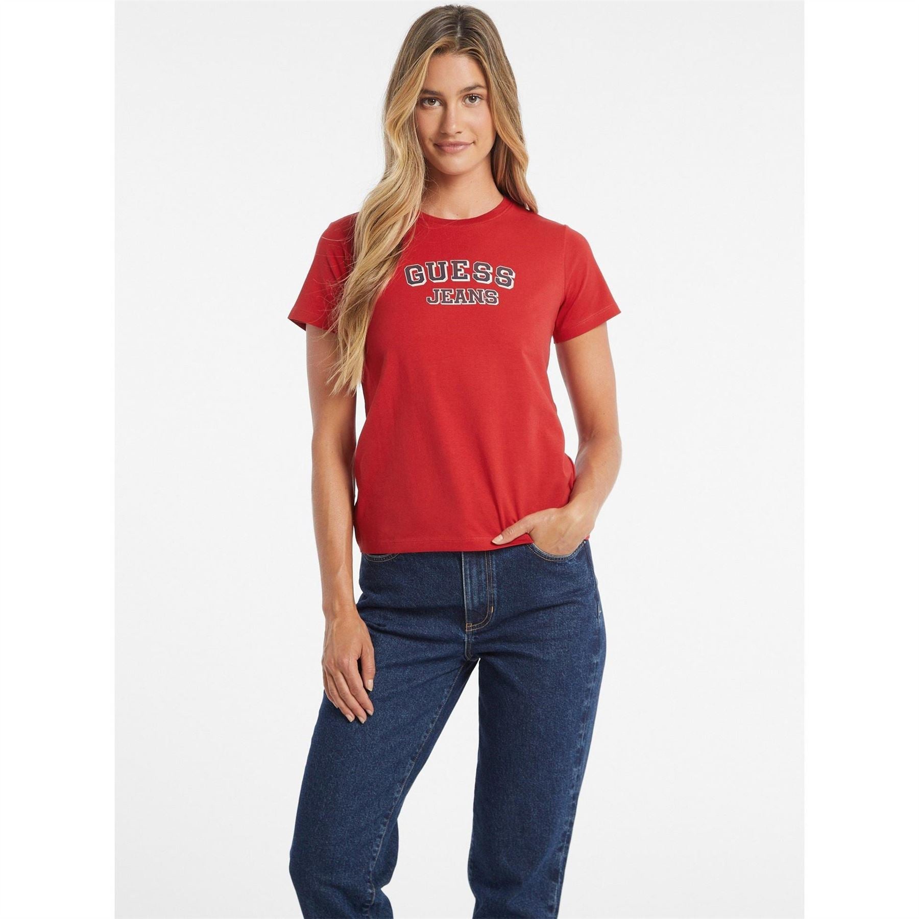 Guess Varsity Lettering Crew Neck T-Shirt