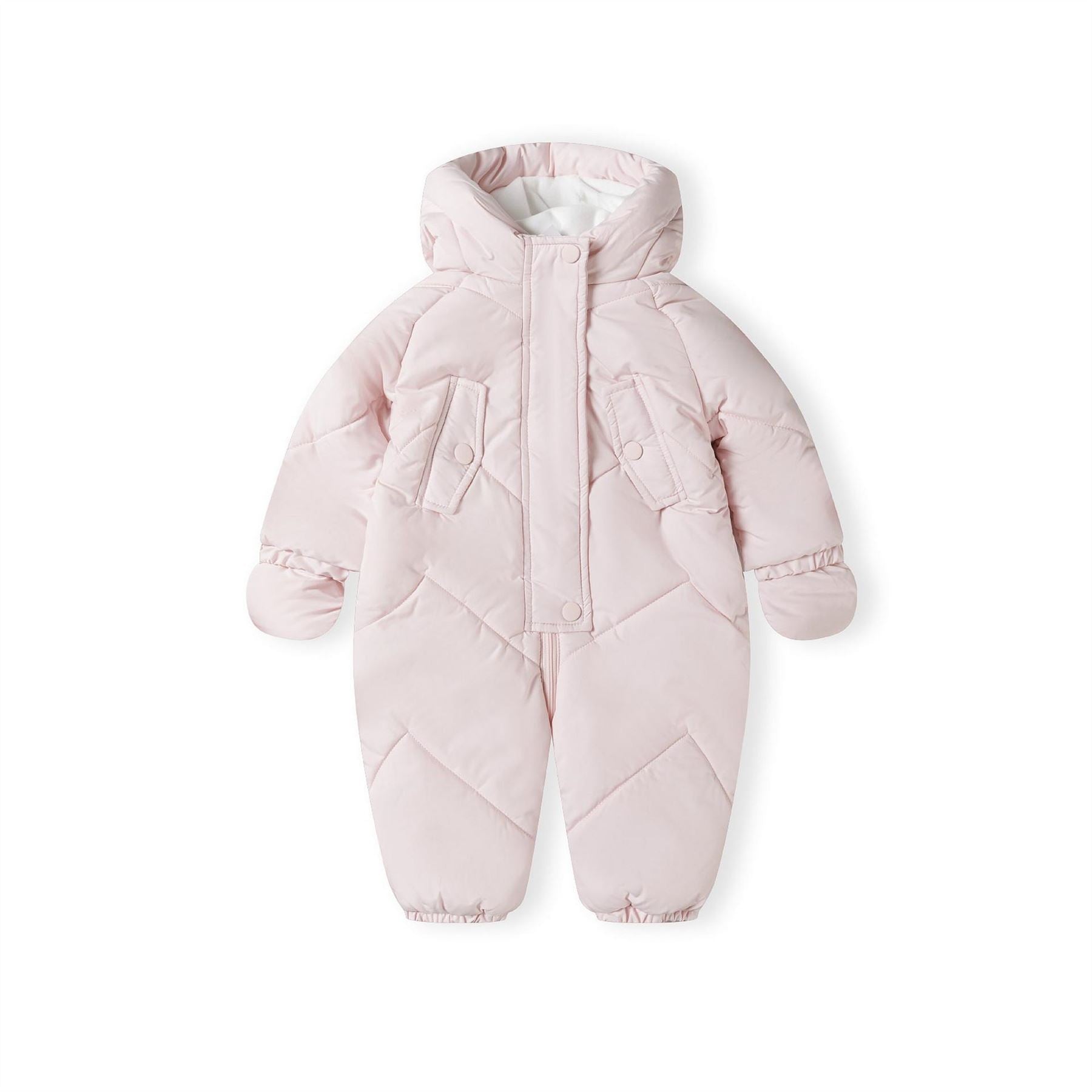 Minoti Girls Snowsuit With Hood 3d Ears Light Pink