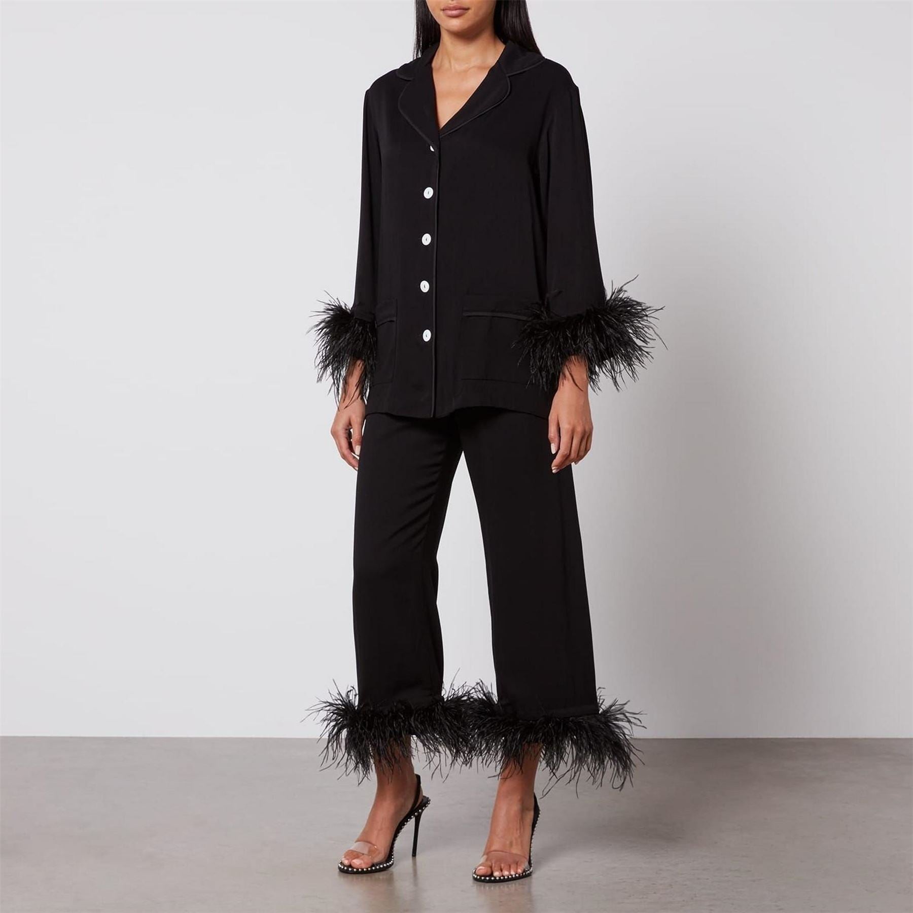 Sleeper Pajama Set With Double Feathers