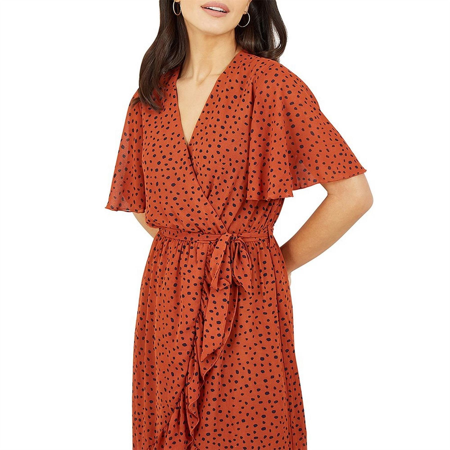Yumi Dash Print Wrap Dress