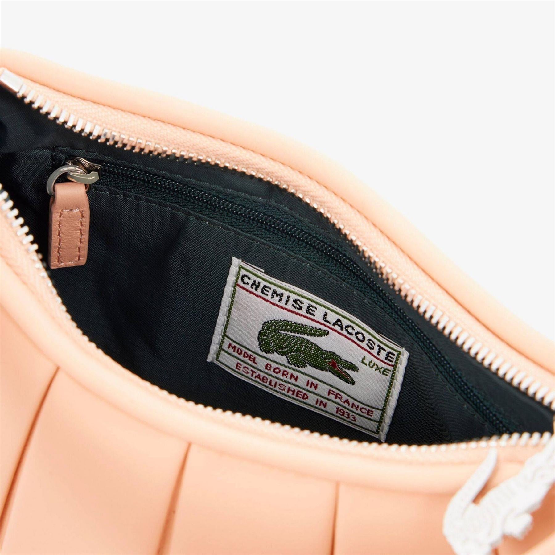 Lacoste Lenglen Crescent Shape Hobo Bag with Silver Hardware