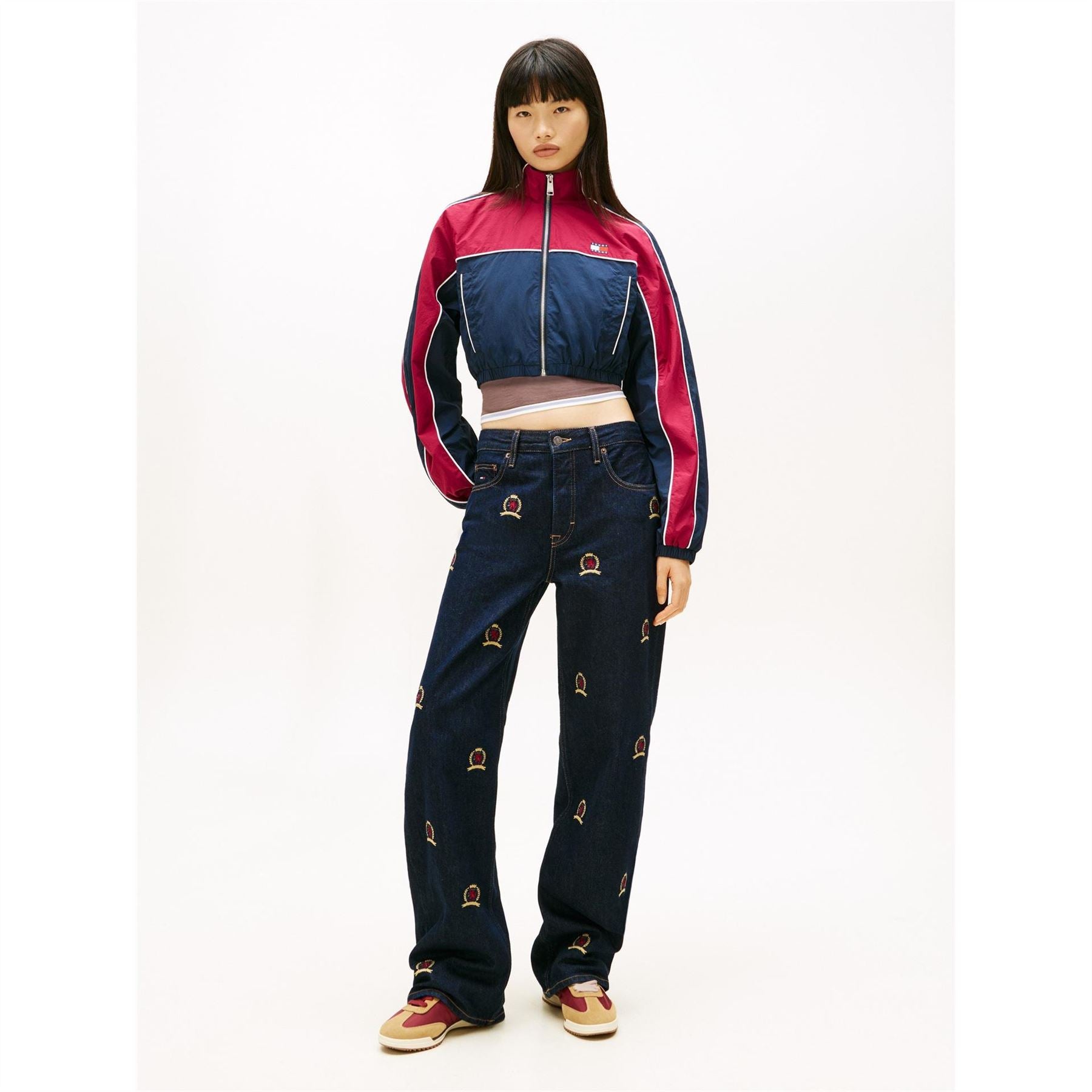 Tommy Jeans Color Block Contrast Piping Track Jacket with Zipped Pocket