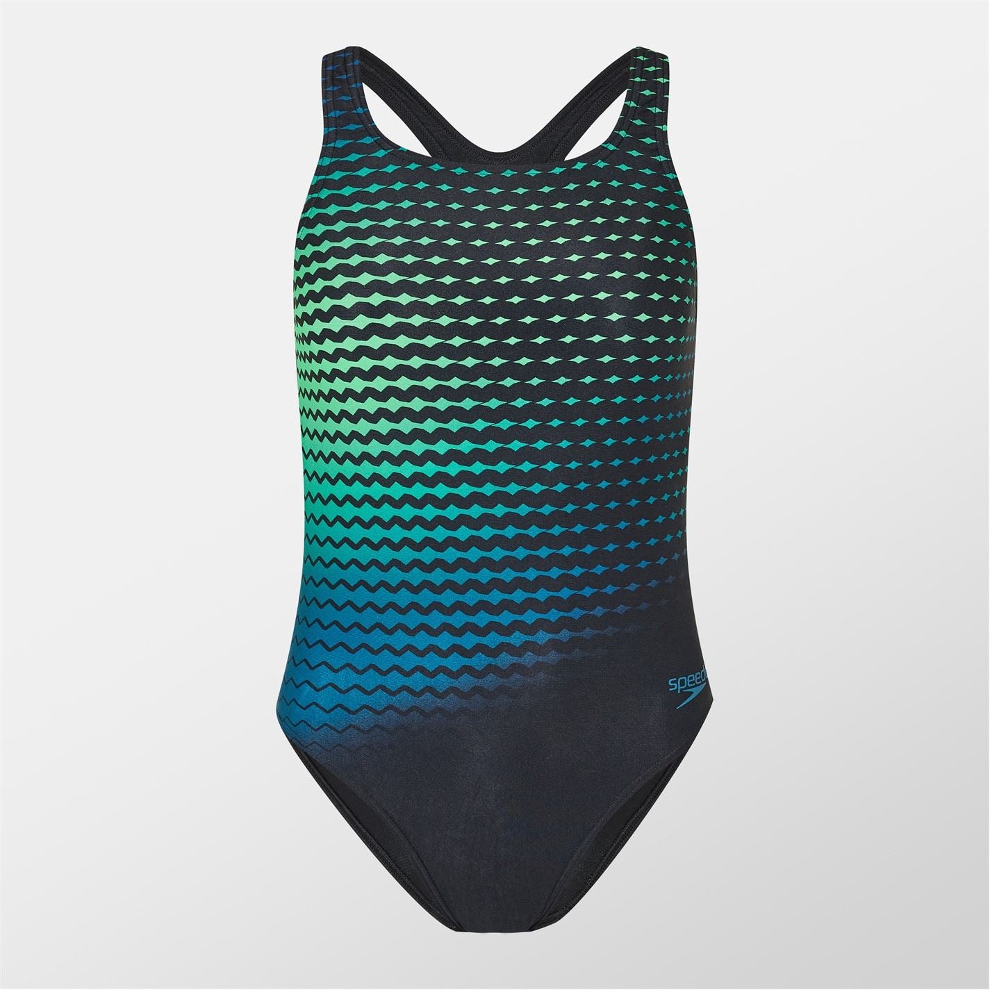 Speedo Medalist Geometric Patterned One-Piece Swimsuit