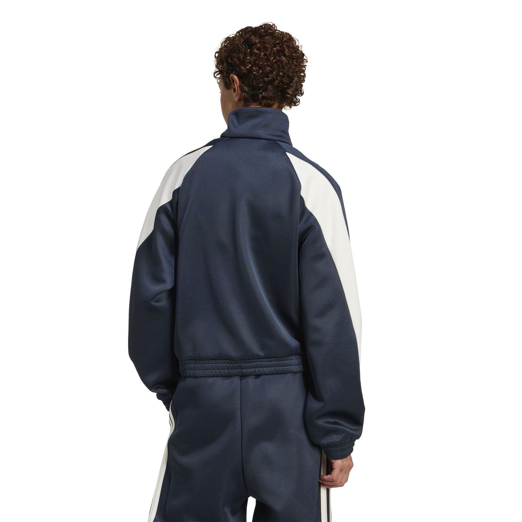 adidas Solid Patterned Zip Neck Track Jacket