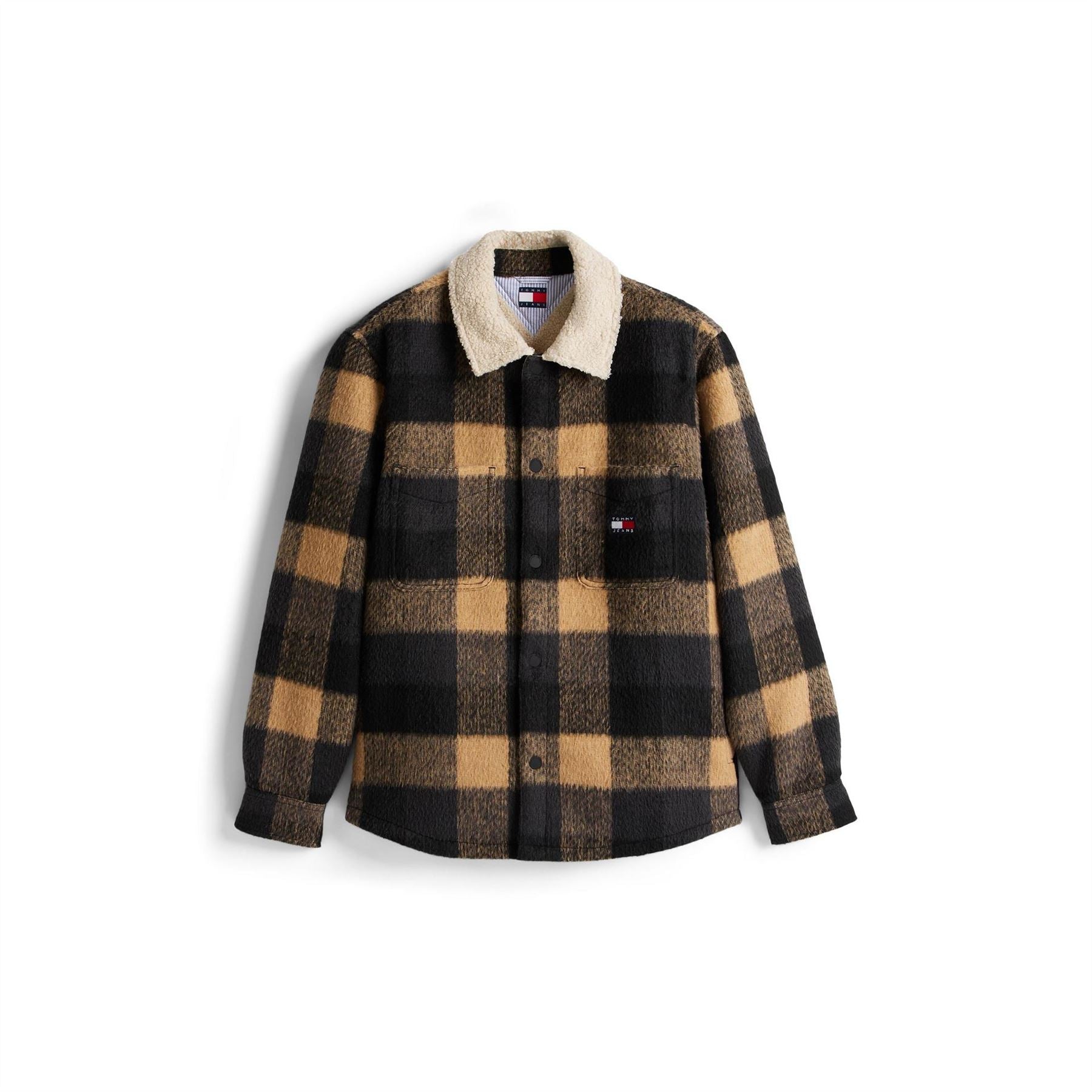 Tommy Jeans Borg Plaid Patterned Chest Pocket Overshirt