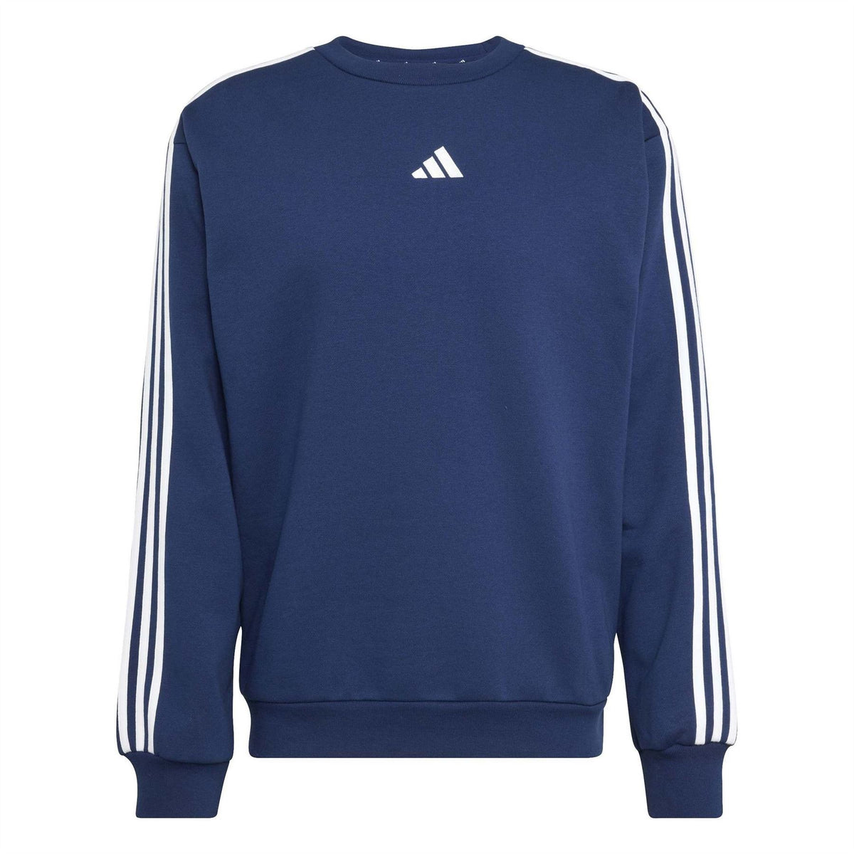 adidas Mens Essentials Crew 3 Stripes Pullover Sweatshirt