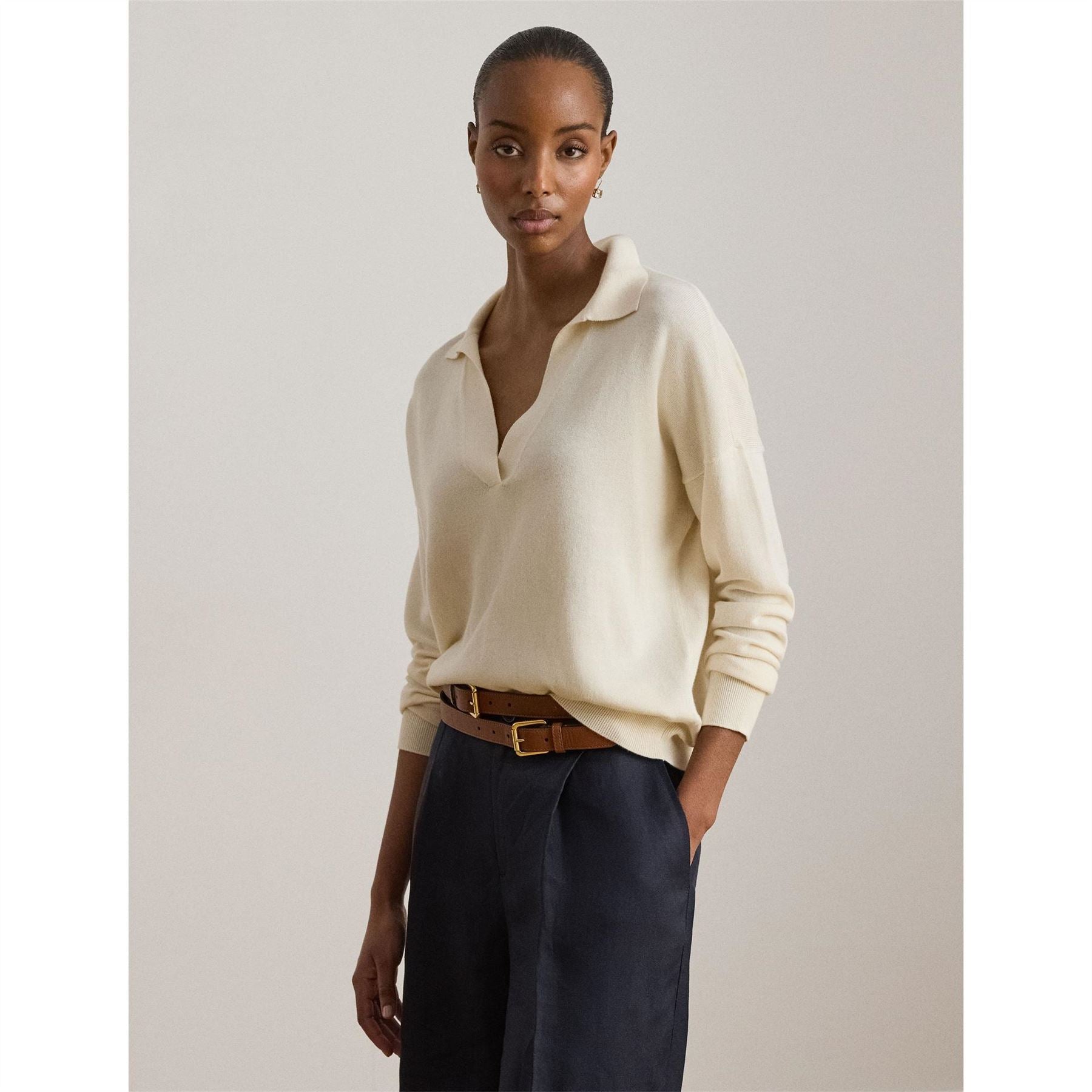 Lauren by Ralph Lauren Knitted Long Sleeve Polo Shirt
