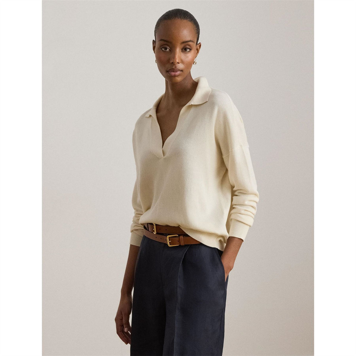 Lauren by Ralph Lauren Knitted Long Sleeve Polo Shirt