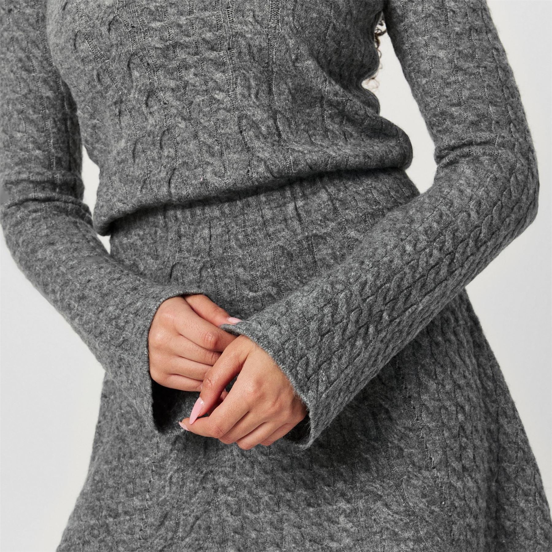 Jack Wills Cable Crew Neck Mini Sweater Dress