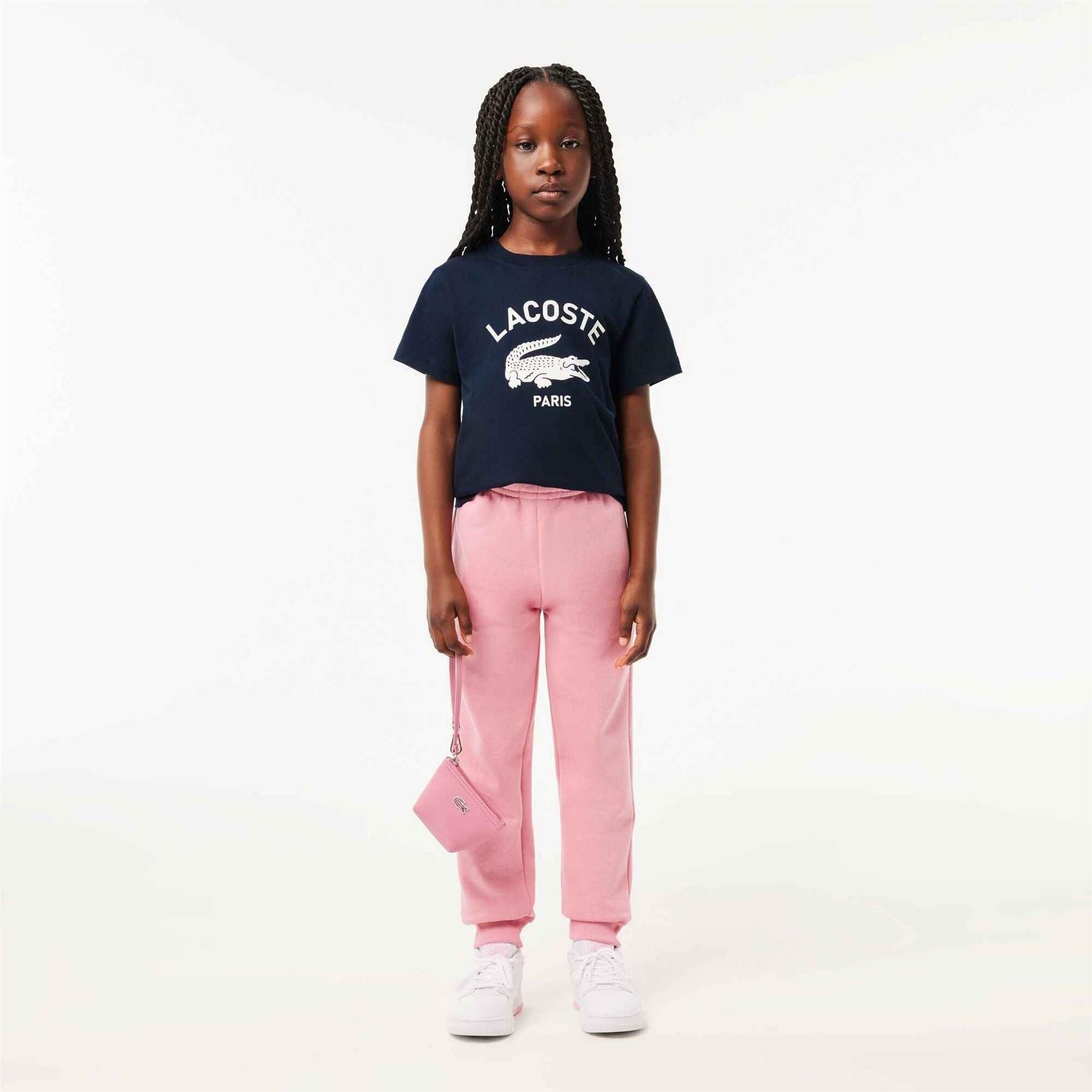 Lacoste Junior Crocodile Print Lacoste Lettering Regular Fit Crew Neck T-Shirt