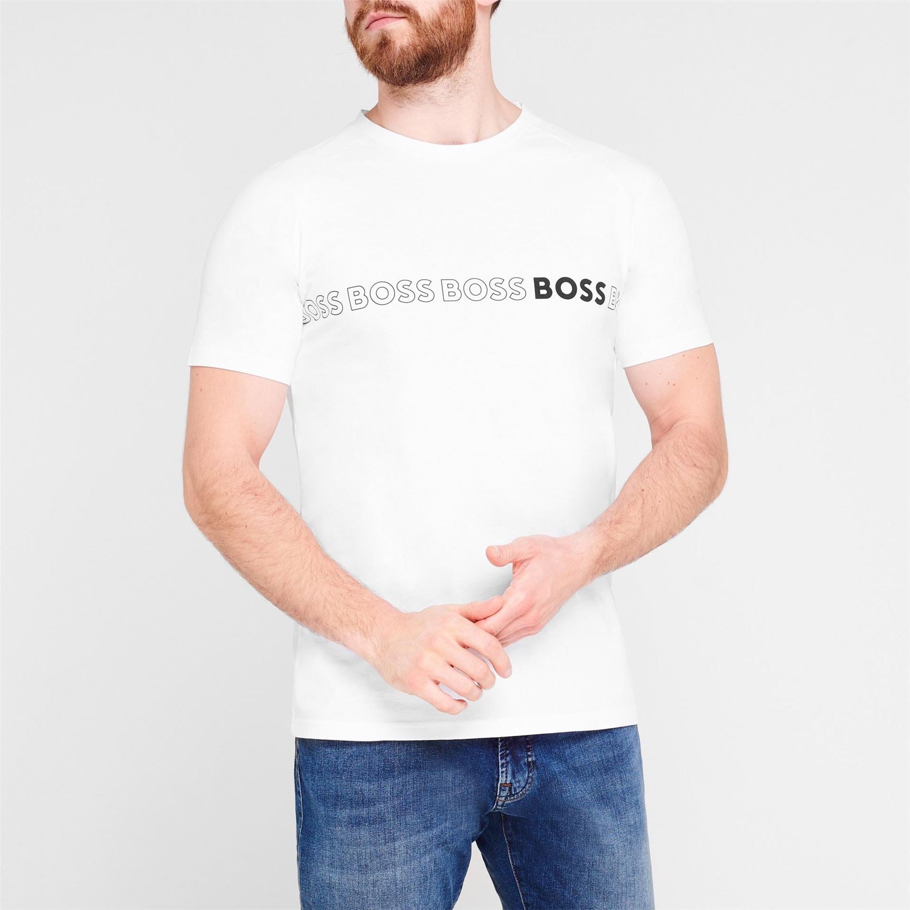 Boss Logo Cotton Short Sleeve Crew Neck Slim Fit T Shirt