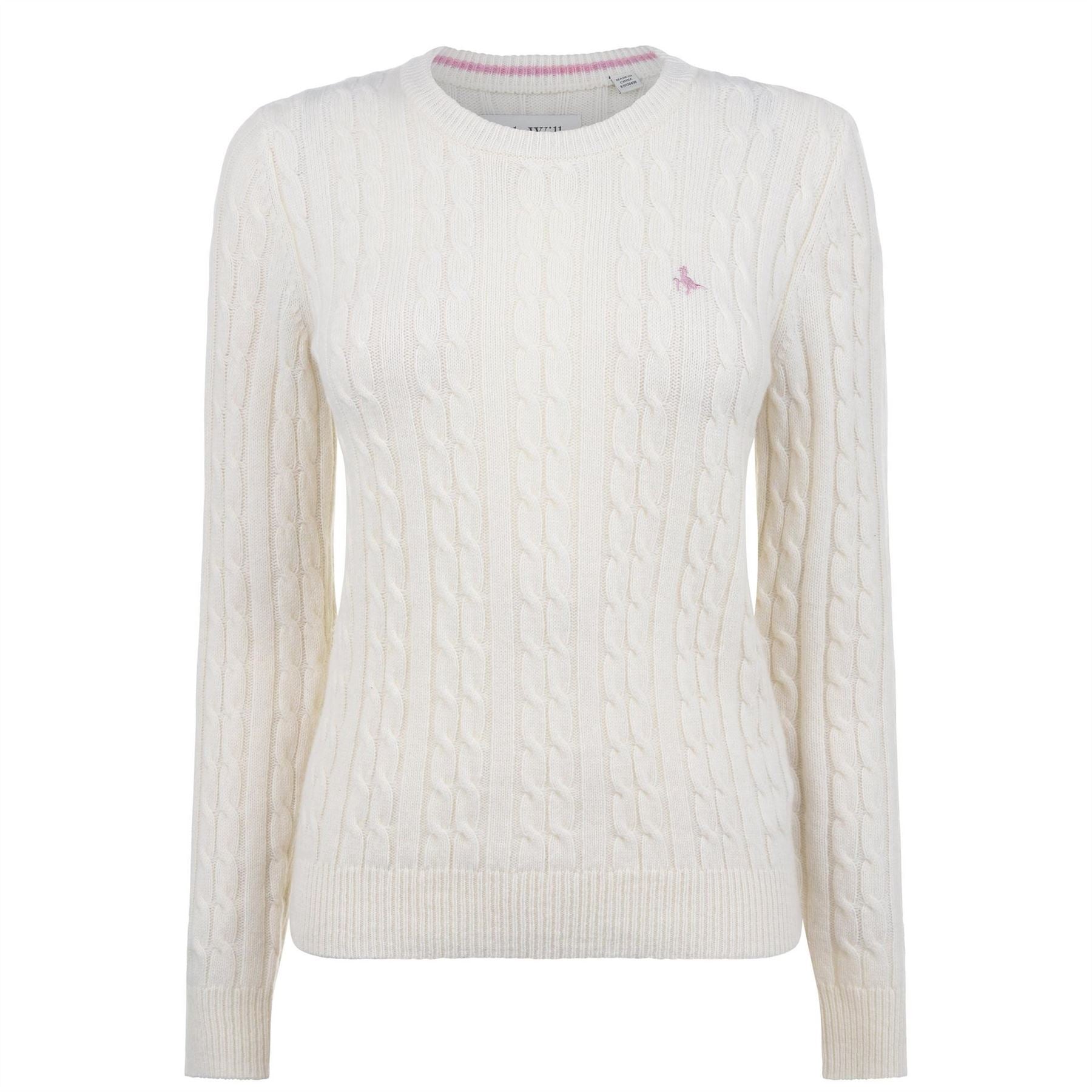 Jack Wills Womens Tinsbury Merino Wool Blend Cable Knitted Jumper