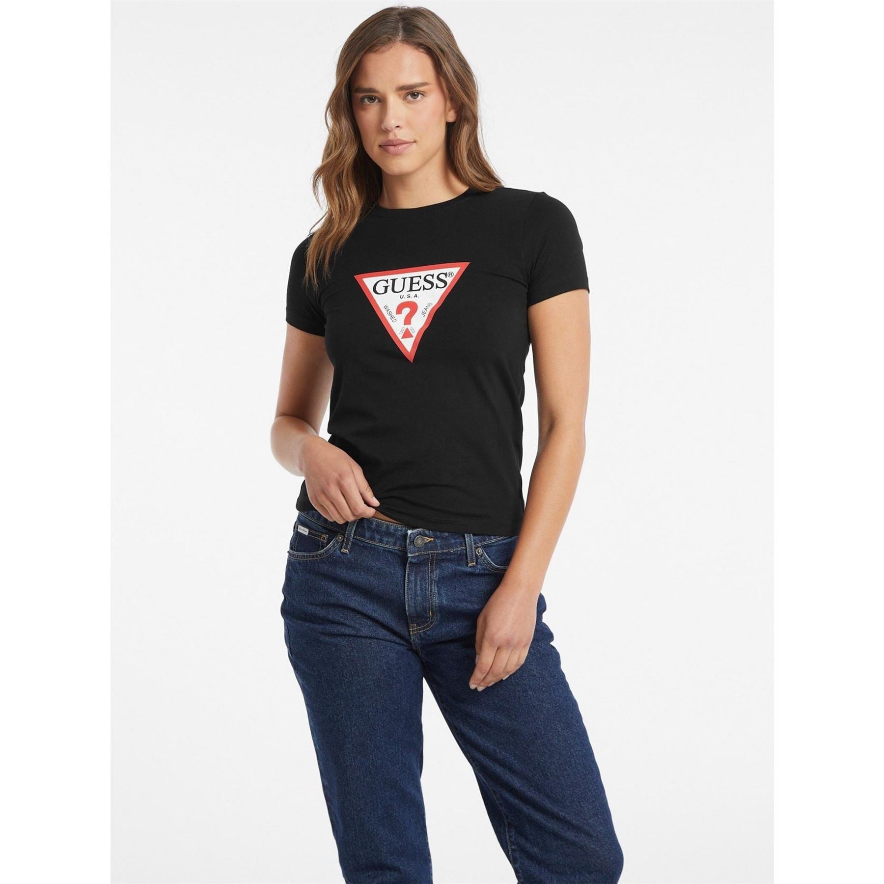 Guess Tri Icon Slim Fit Crew Neck T-Shirt