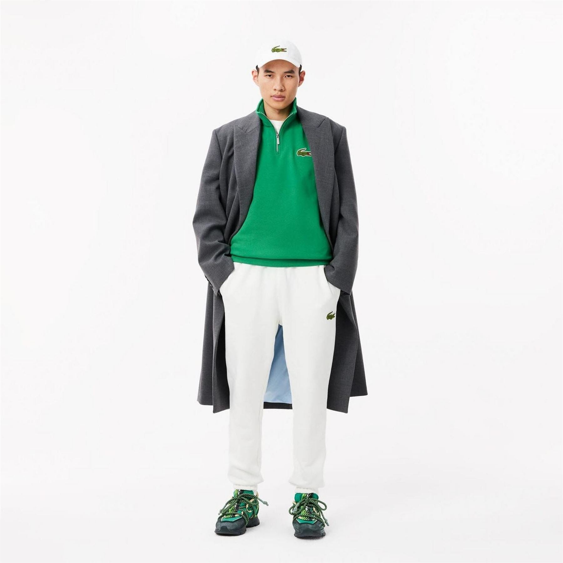 Lacoste Fit Zip Neck Badge Accent Sweatshirt