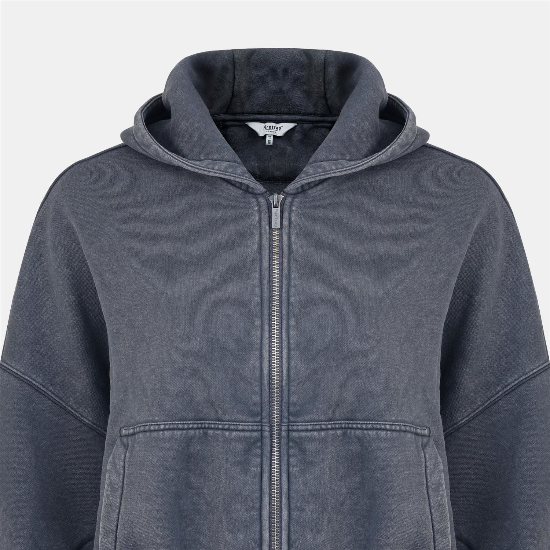 Firetrap Washed Full Zipper Jacket with Front Zipper Pocket