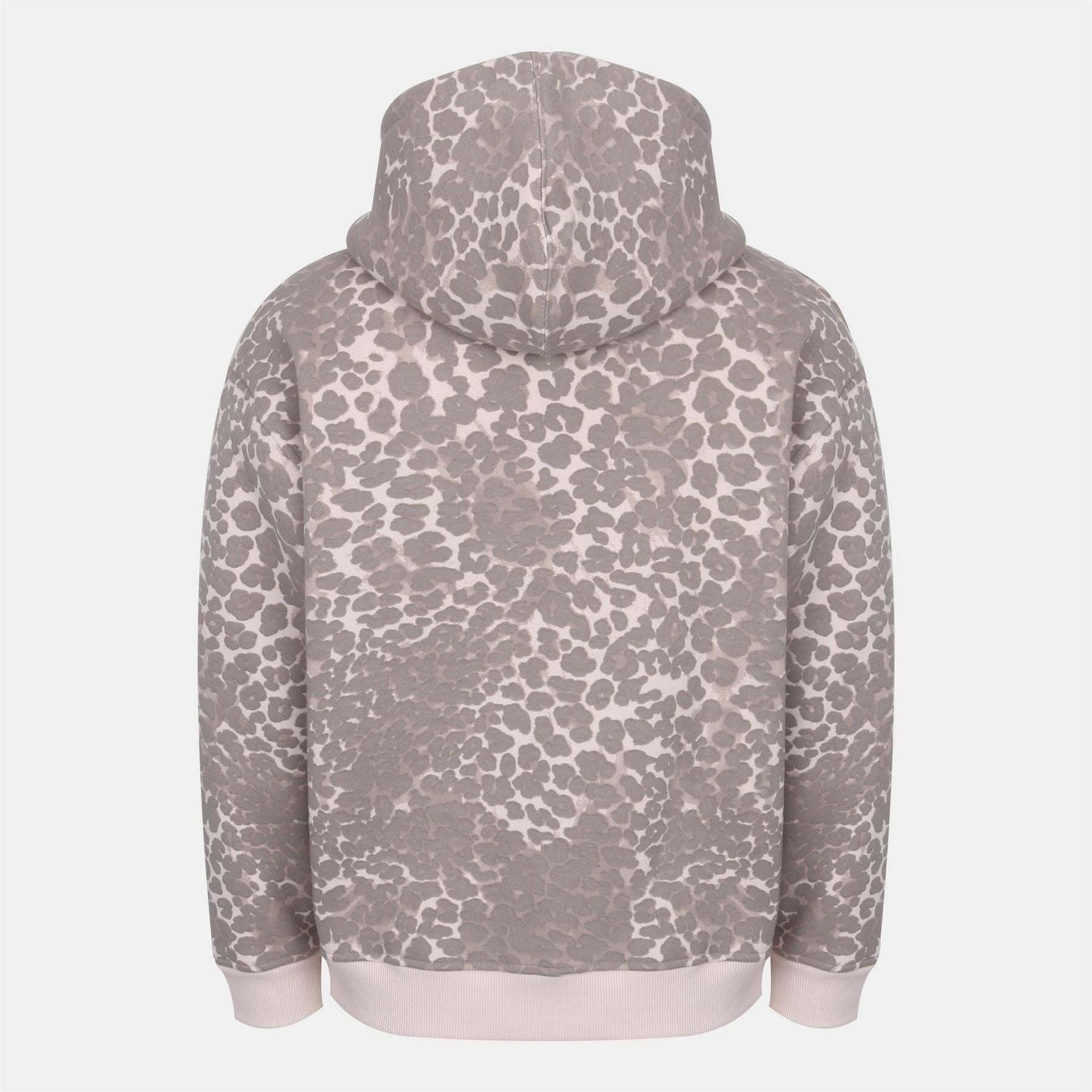 Miso Leopard Patterned Hooded Full Zipper Sweat Jacket