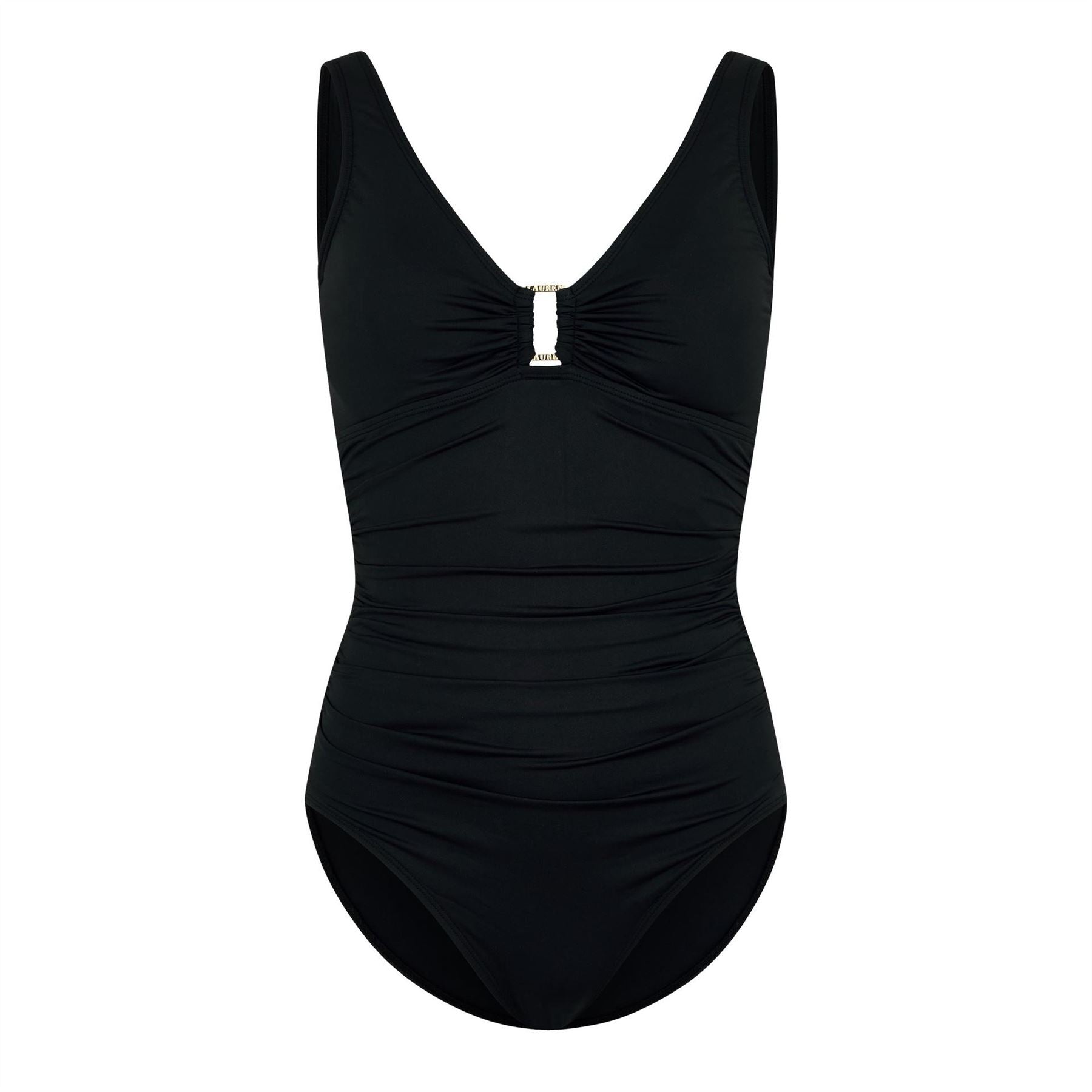 Lauren by Ralph Lauren Ring Detail Plunge Swimsuit