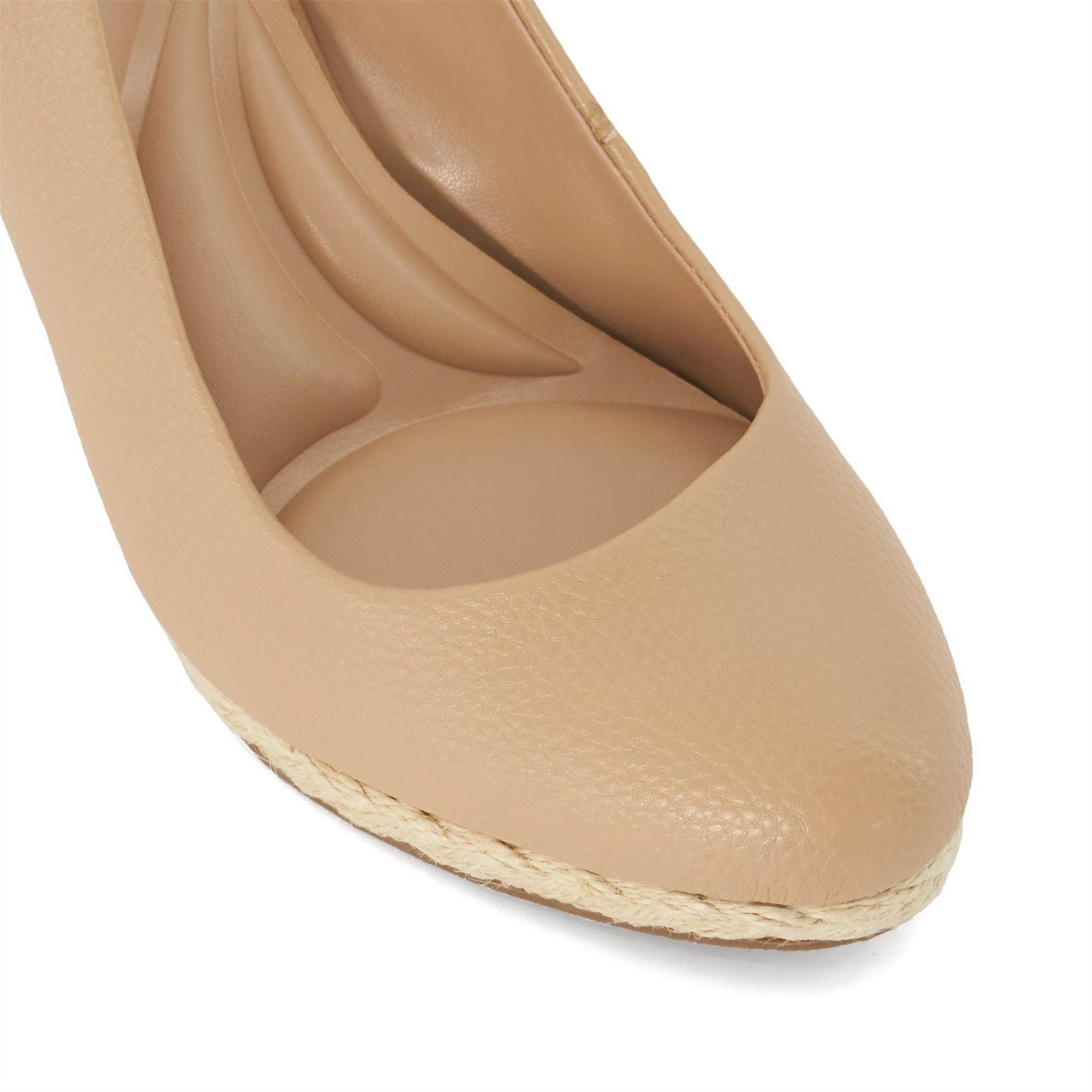 Dune London Lo Cadies Textured High Heel Wedge Slingbacks