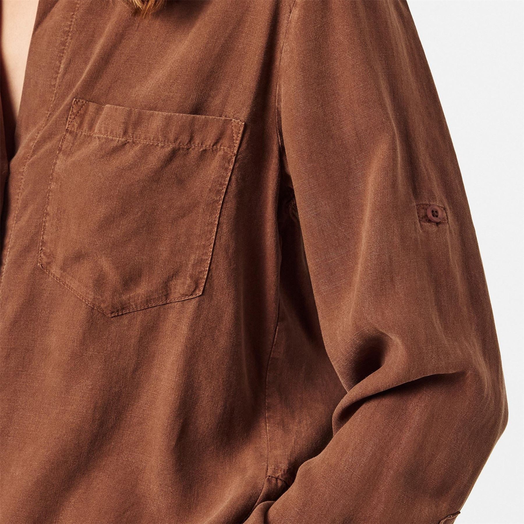 Bella Dahl Back Slit Relaxed Fit Three Quarter Sleeve Shirt