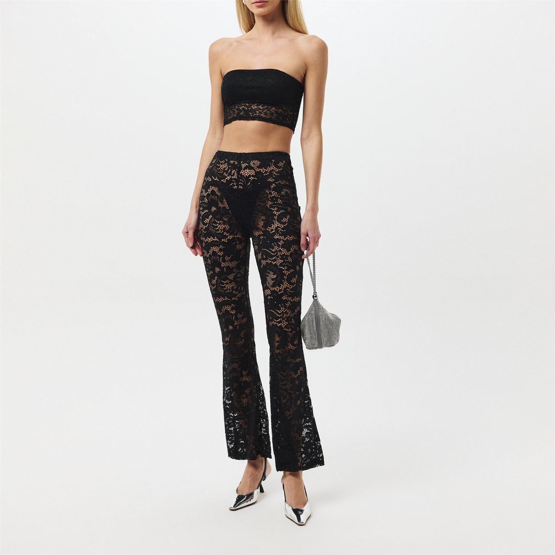 Missy Empire Womens Lace Flared Trousers