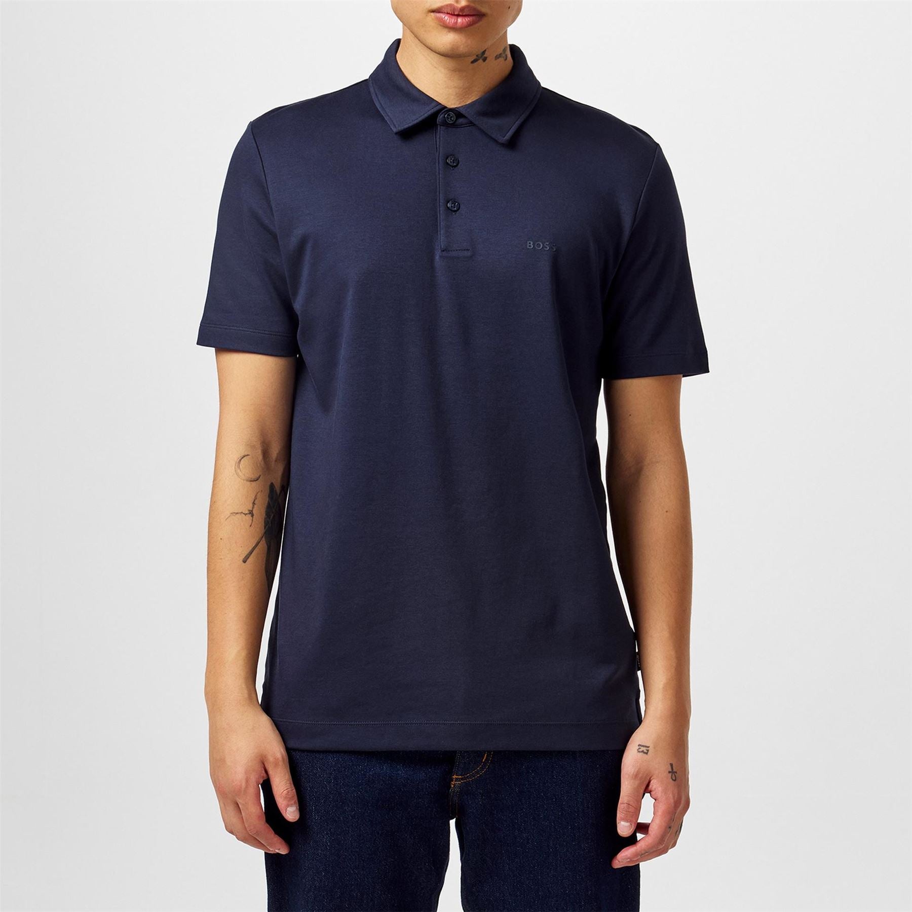Boss BOSS BLACK Short Sleeve Polo Shirt with Logo Detail   Slim Fit