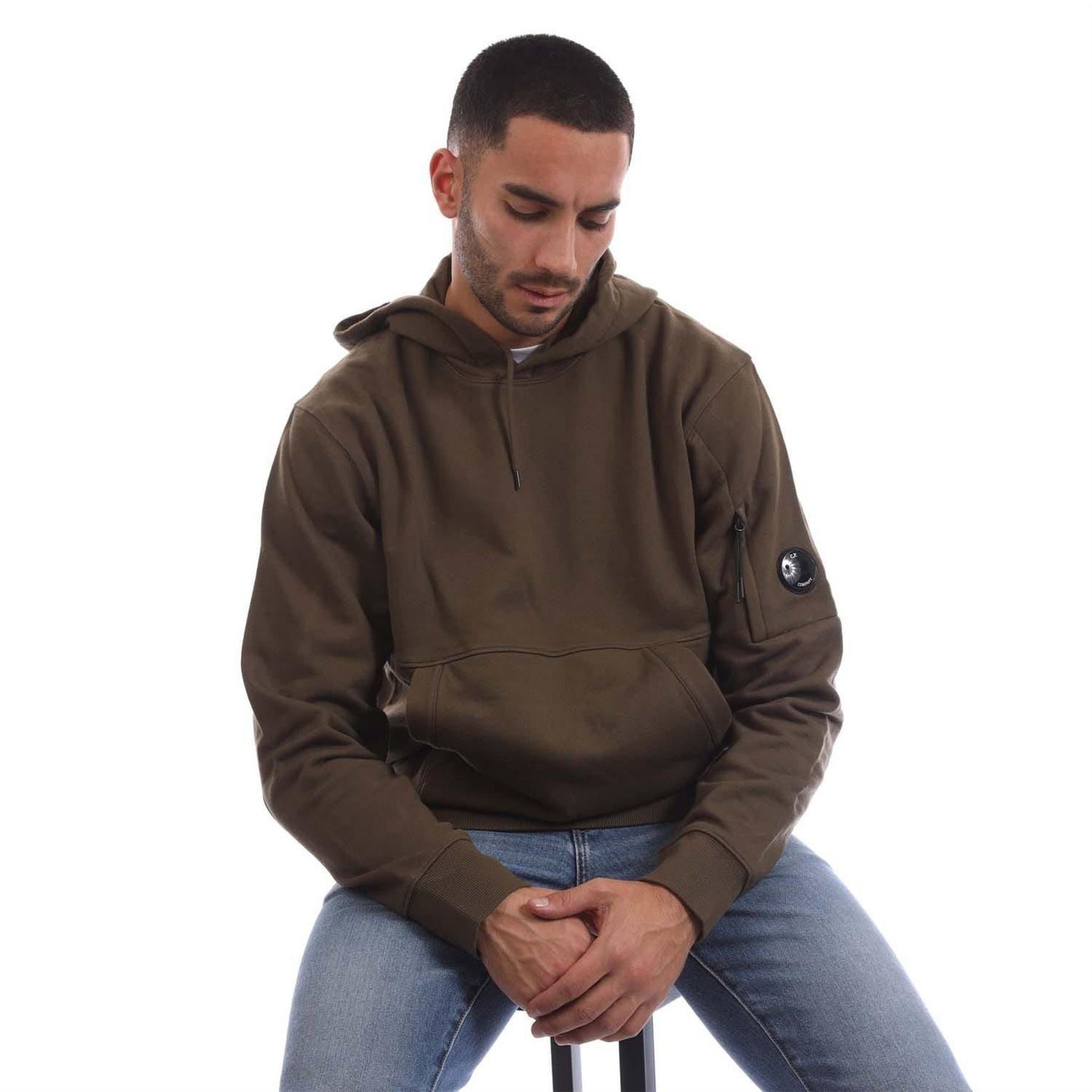 CP Company Raised Fleece Lens Hoodie