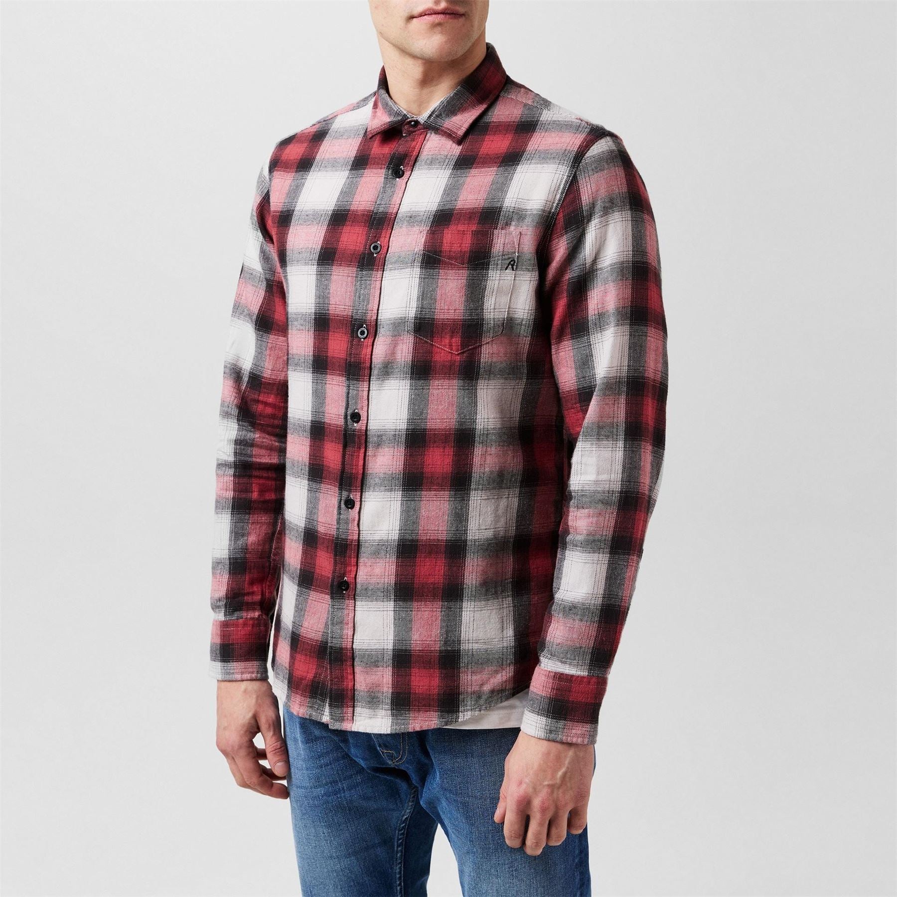 Replay Checkered Long Sleeve Patterned Shirt