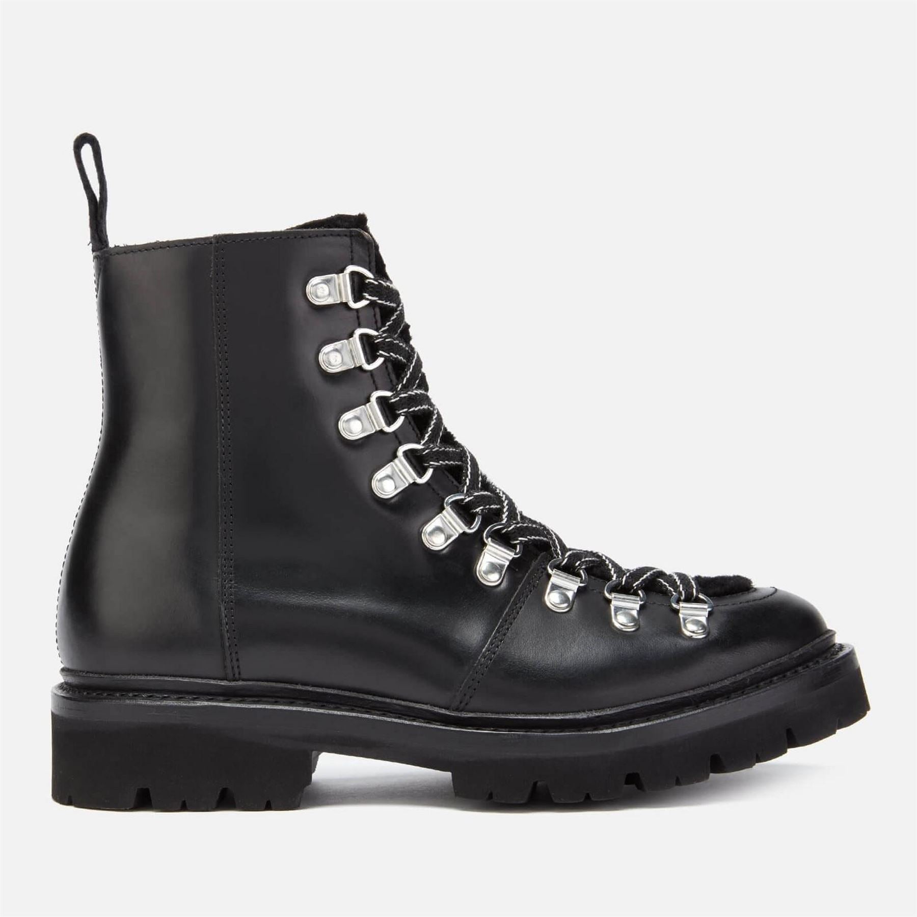Grenson Leather Shearling Hiking Style Boots