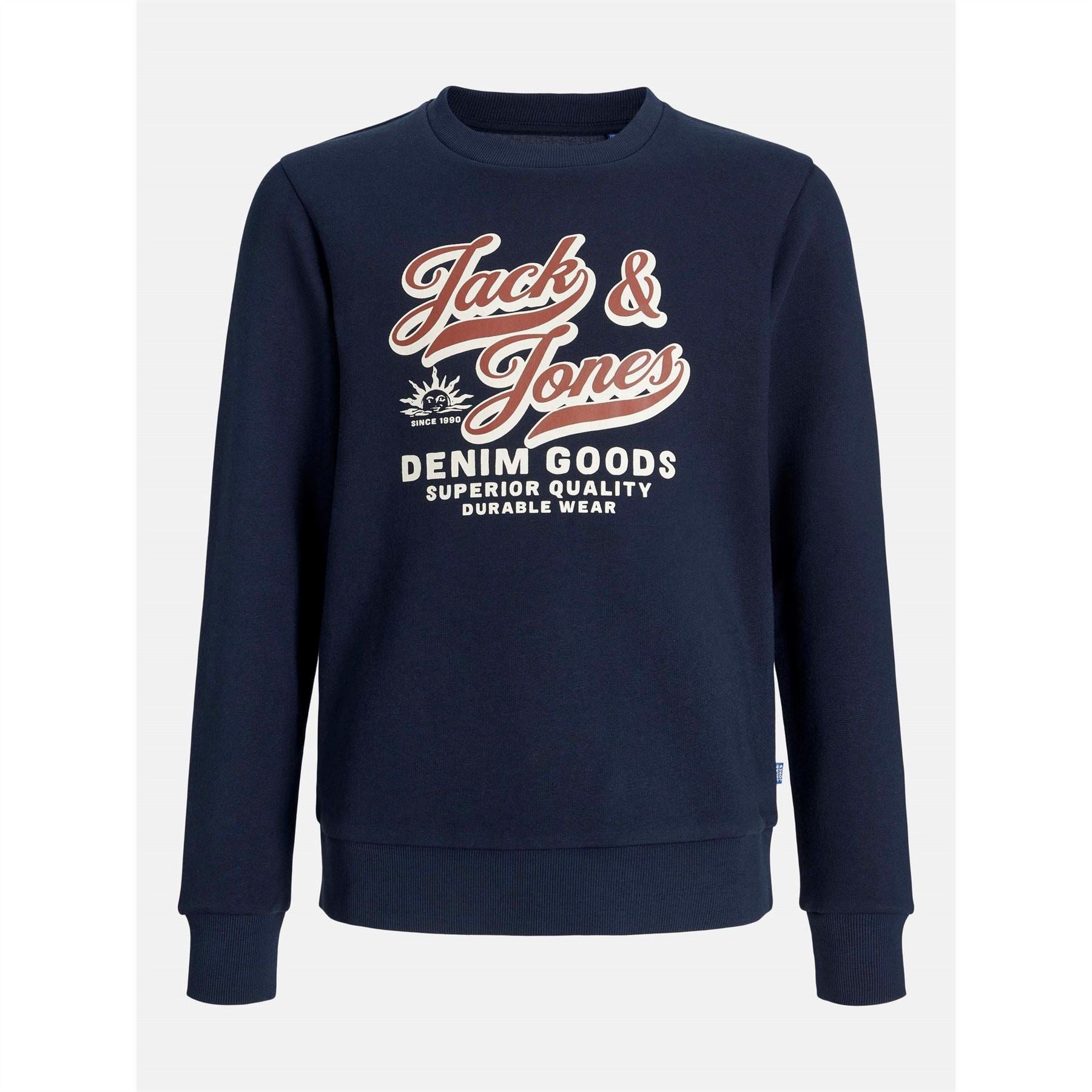 Jack and Jones Printed Logo Crew Neck Long Sleeve Sweater