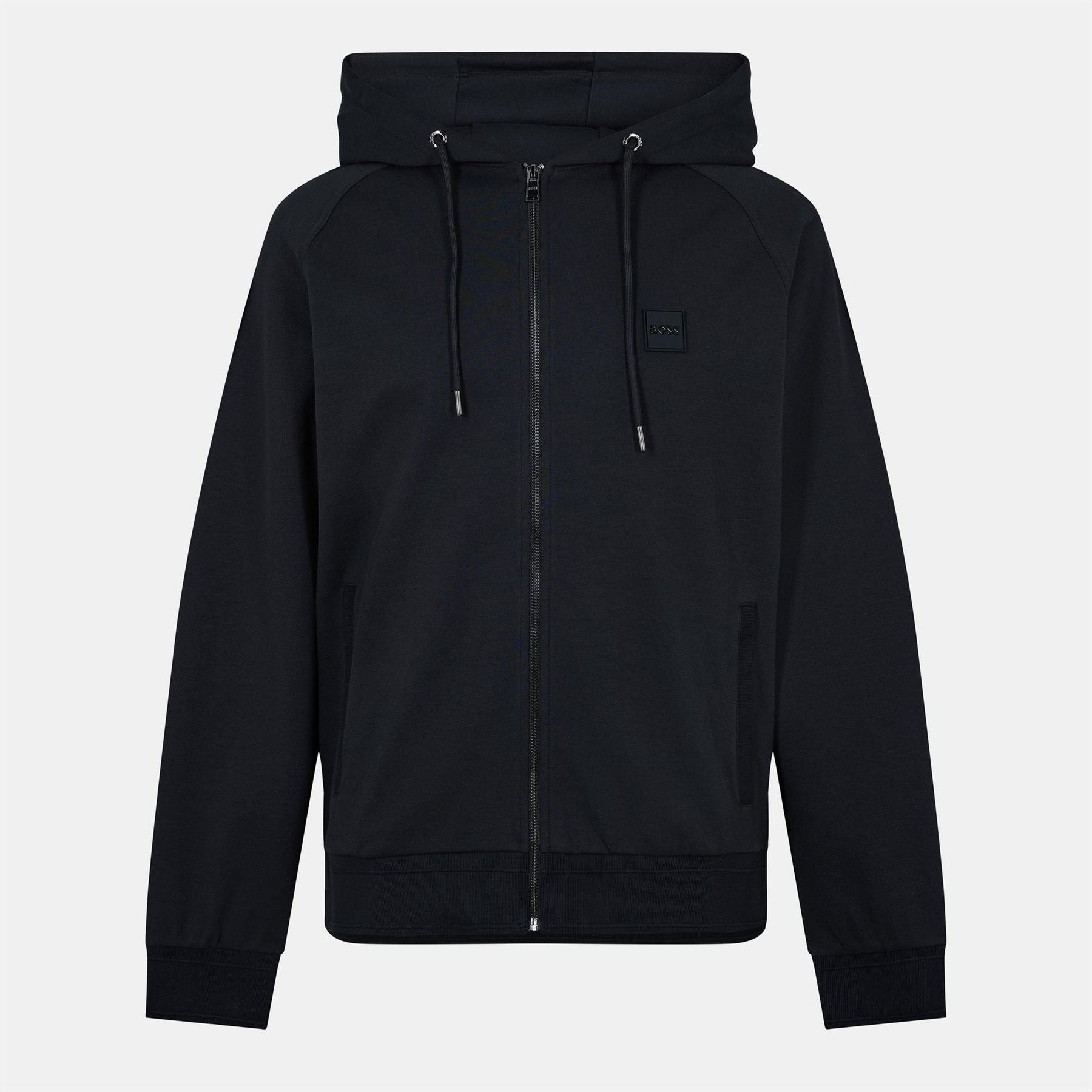 Boss Steele Hooded Ribbed Cuff Full Zipper Zipped Pocket Solid Patterned Jacket