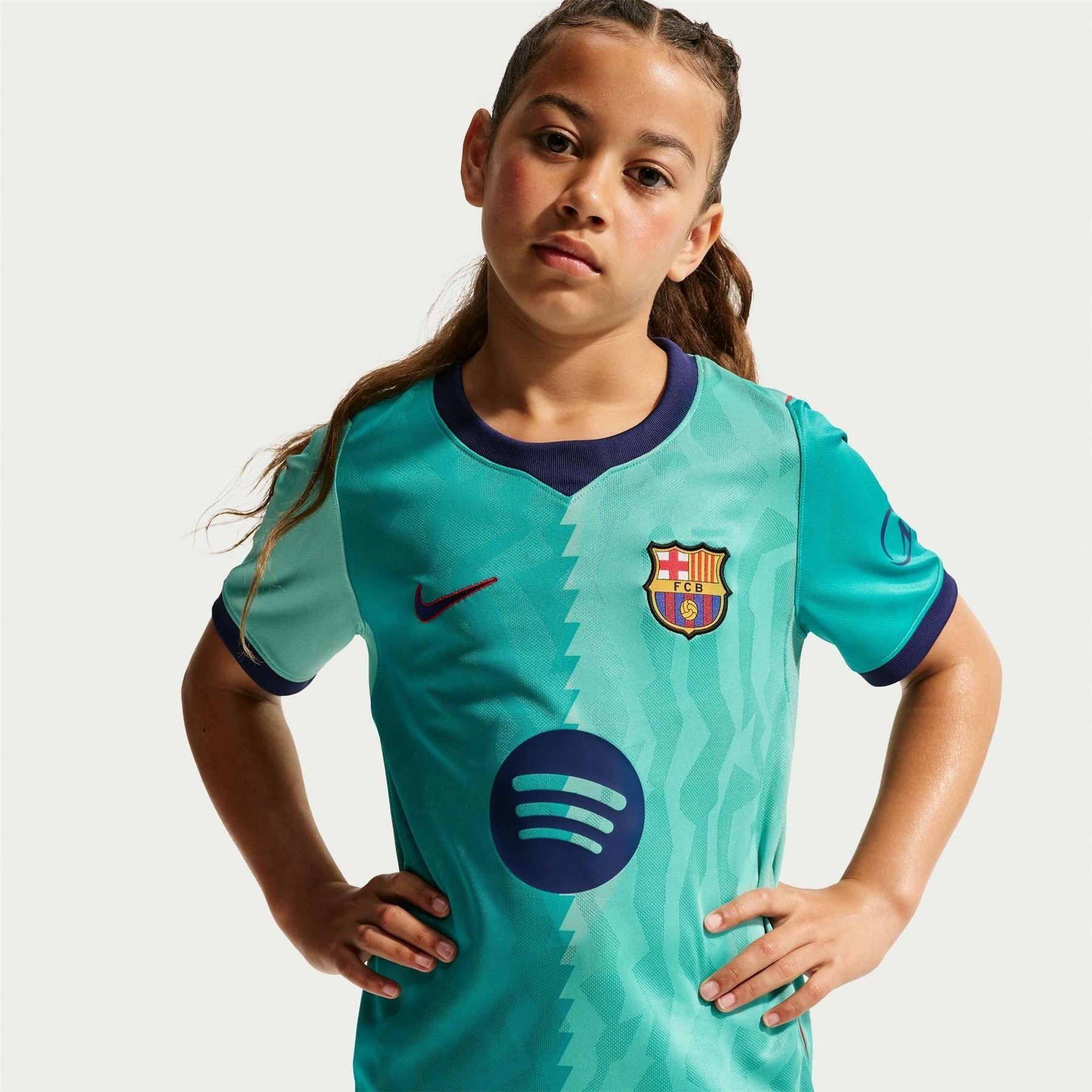 Nike Barcelona Third 26 27 Short Sleeve Dri Fit Football Shirt