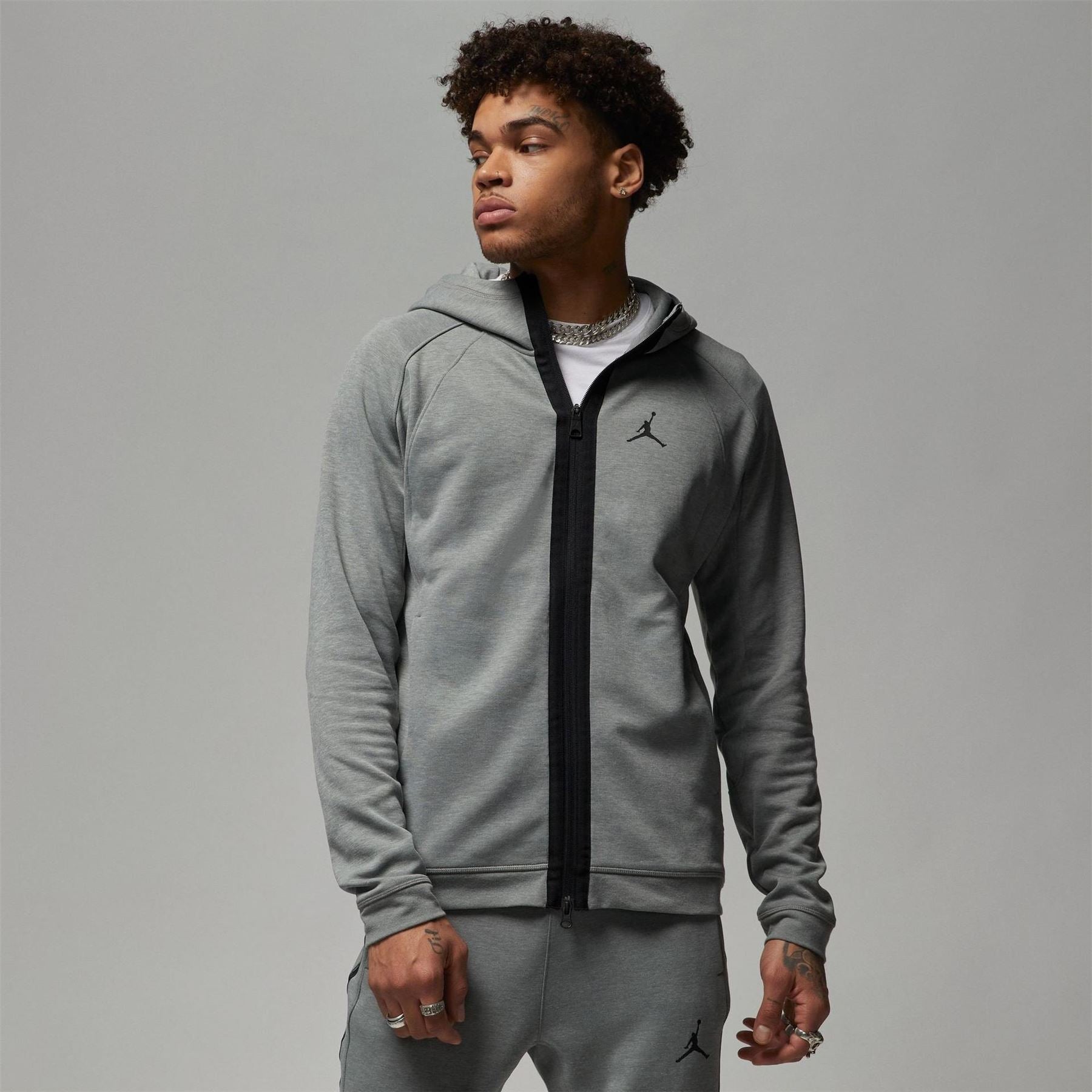 Air Jordan Mens Jordan Dri Fit Sport Air Fleece Full Zip Hoodie