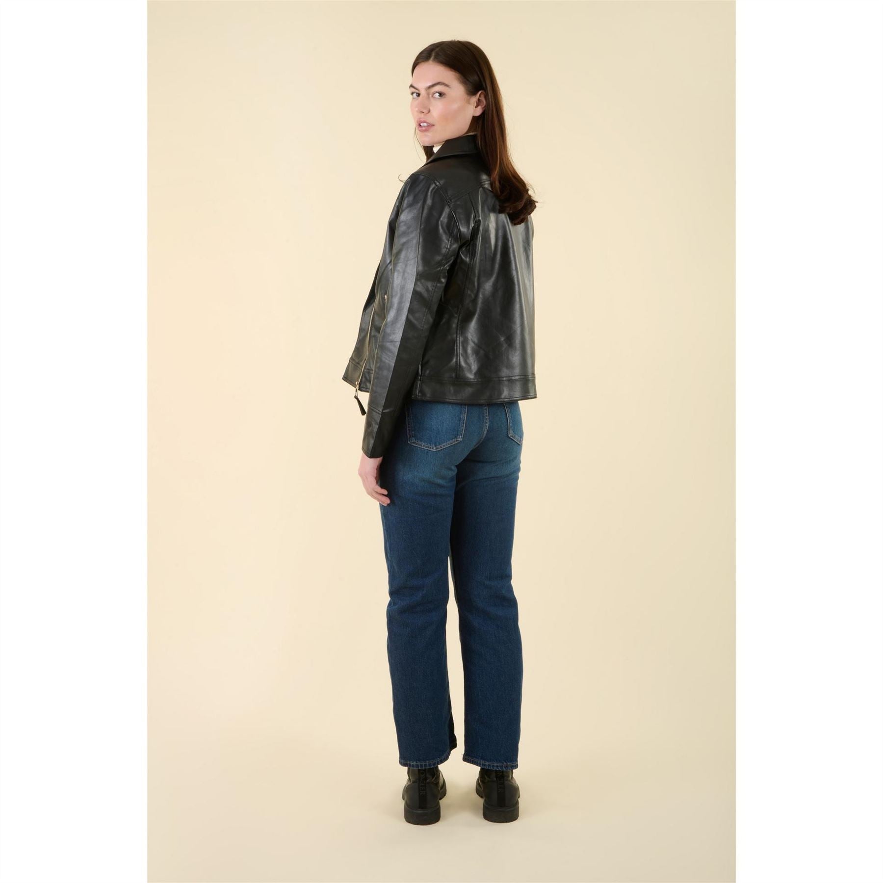 Harvey and Jones Roxanne Faux Leather Relaxed Jacket