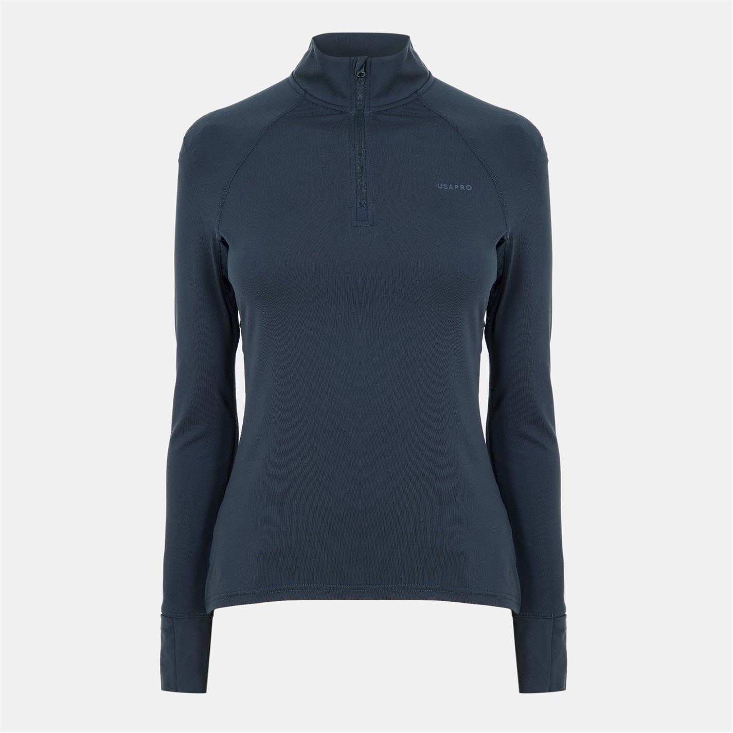 USA Pro Womens Long Sleeve Quarter Zip Top