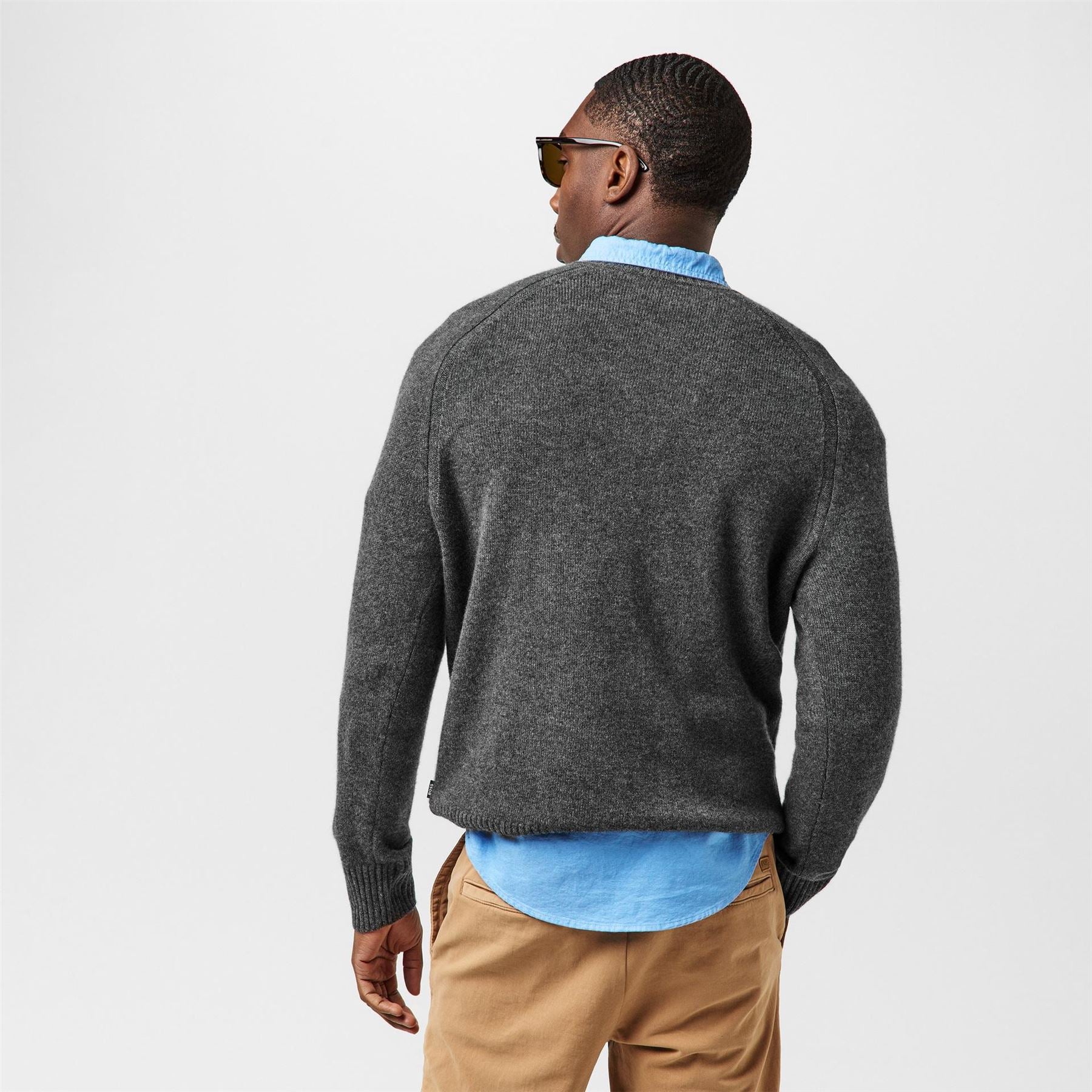 Boss Crew Neck Raglan Long Sleeve Sweater
