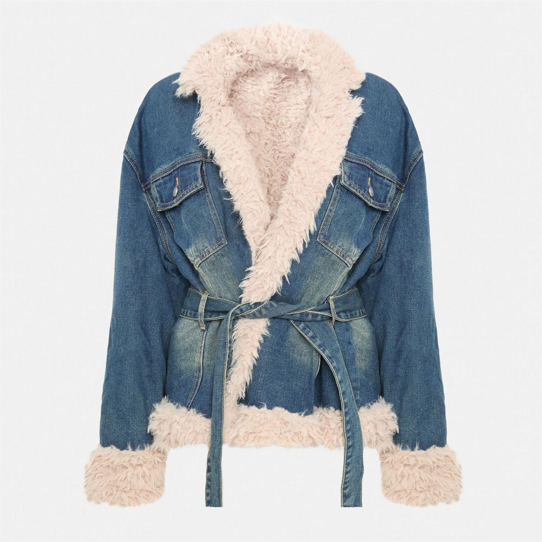 I Saw It First Lined Denim Belted Jacket