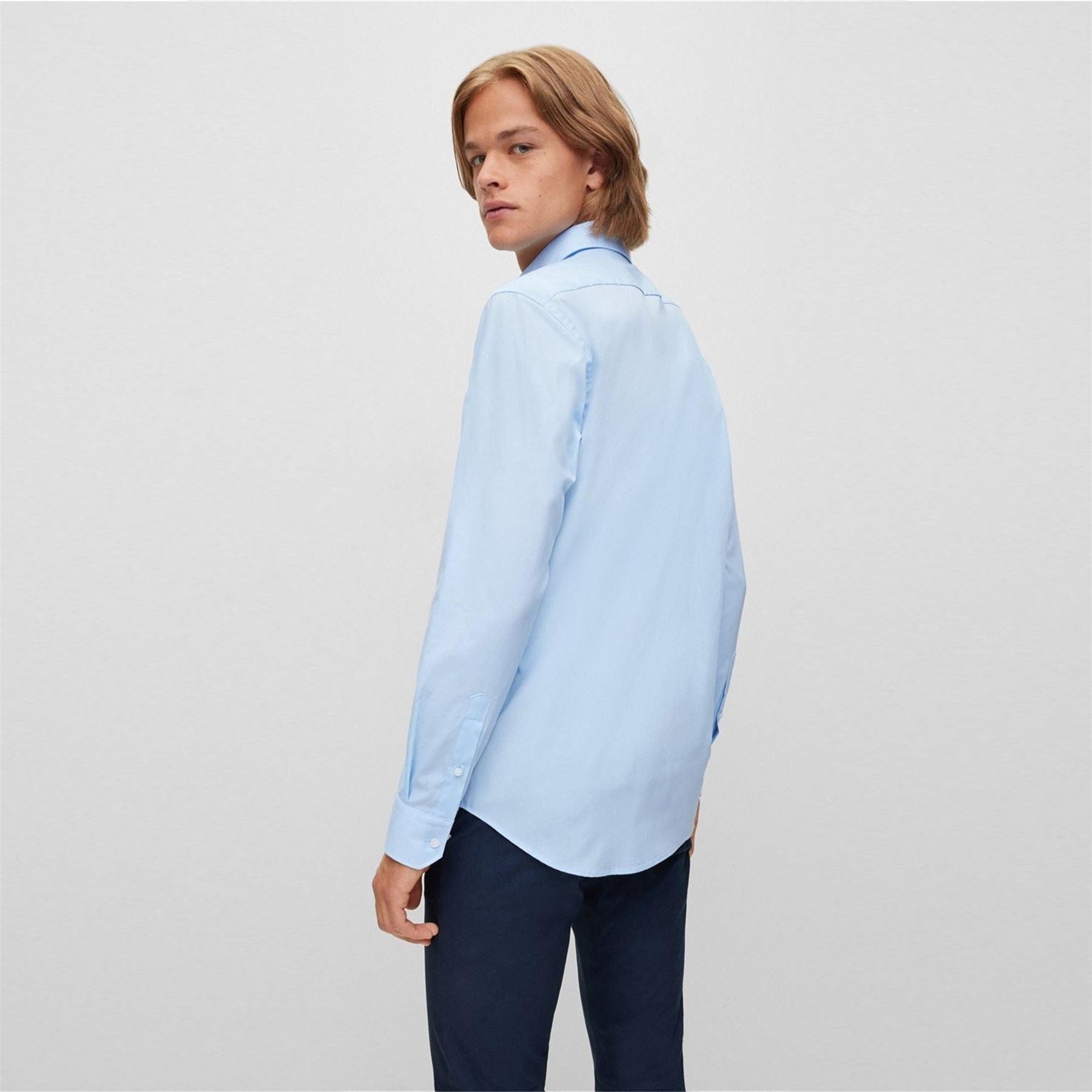 Boss Joe Collared Neck Point Collar Long Sleeve Shirt