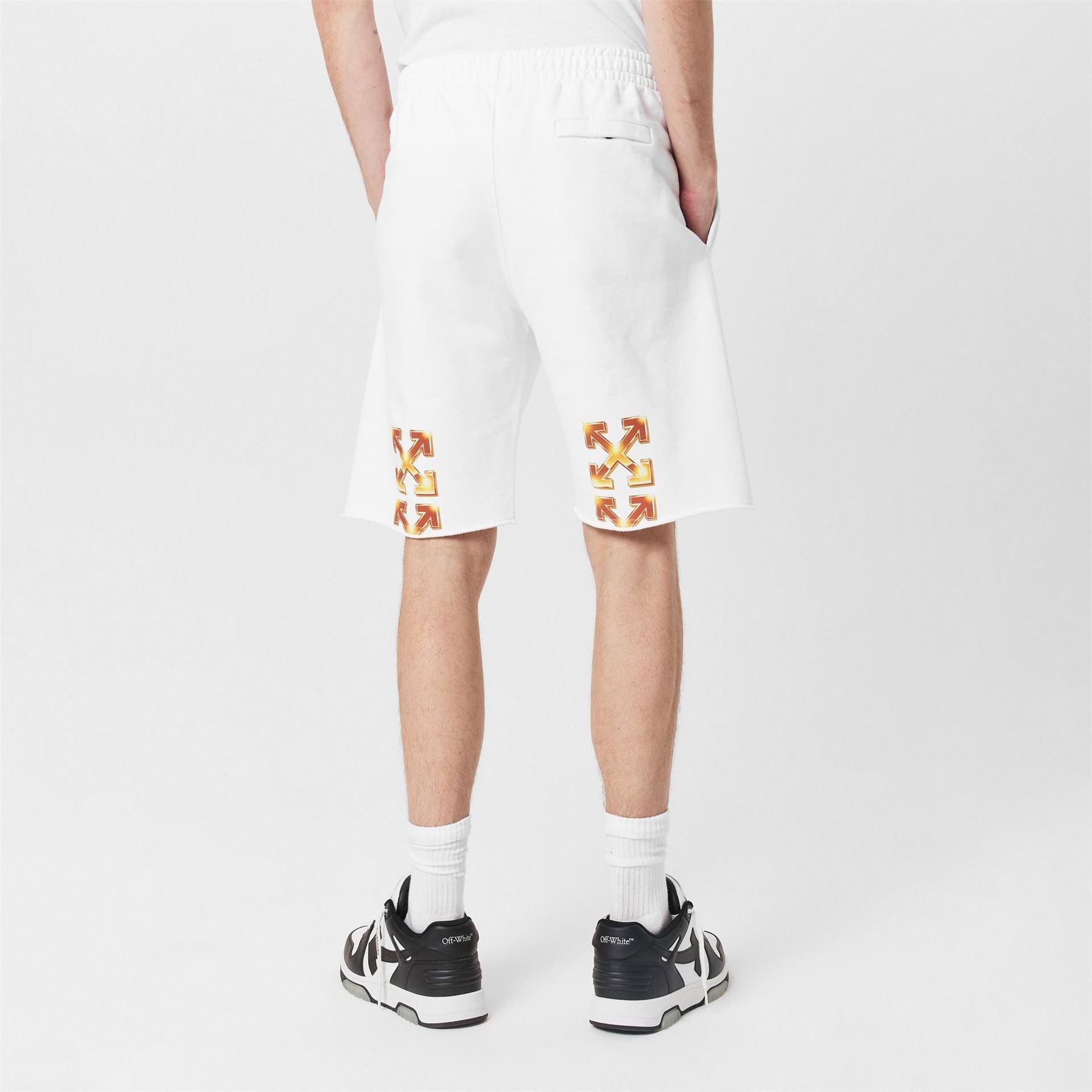 Off White Arow Sweat Shorts with Elasticated Waistband