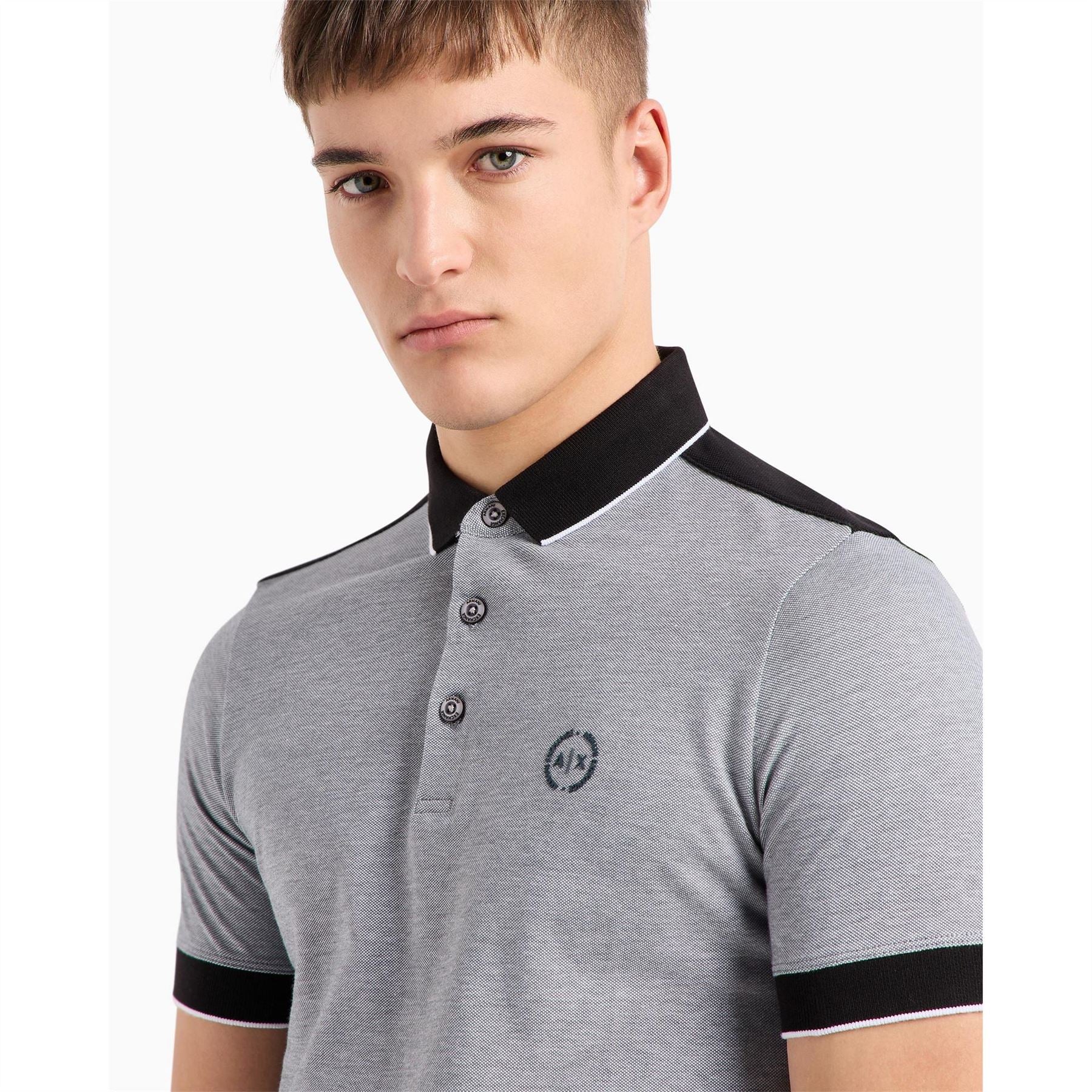 Armani Exchange Regular Fit Short Sleeve Polo Shirt