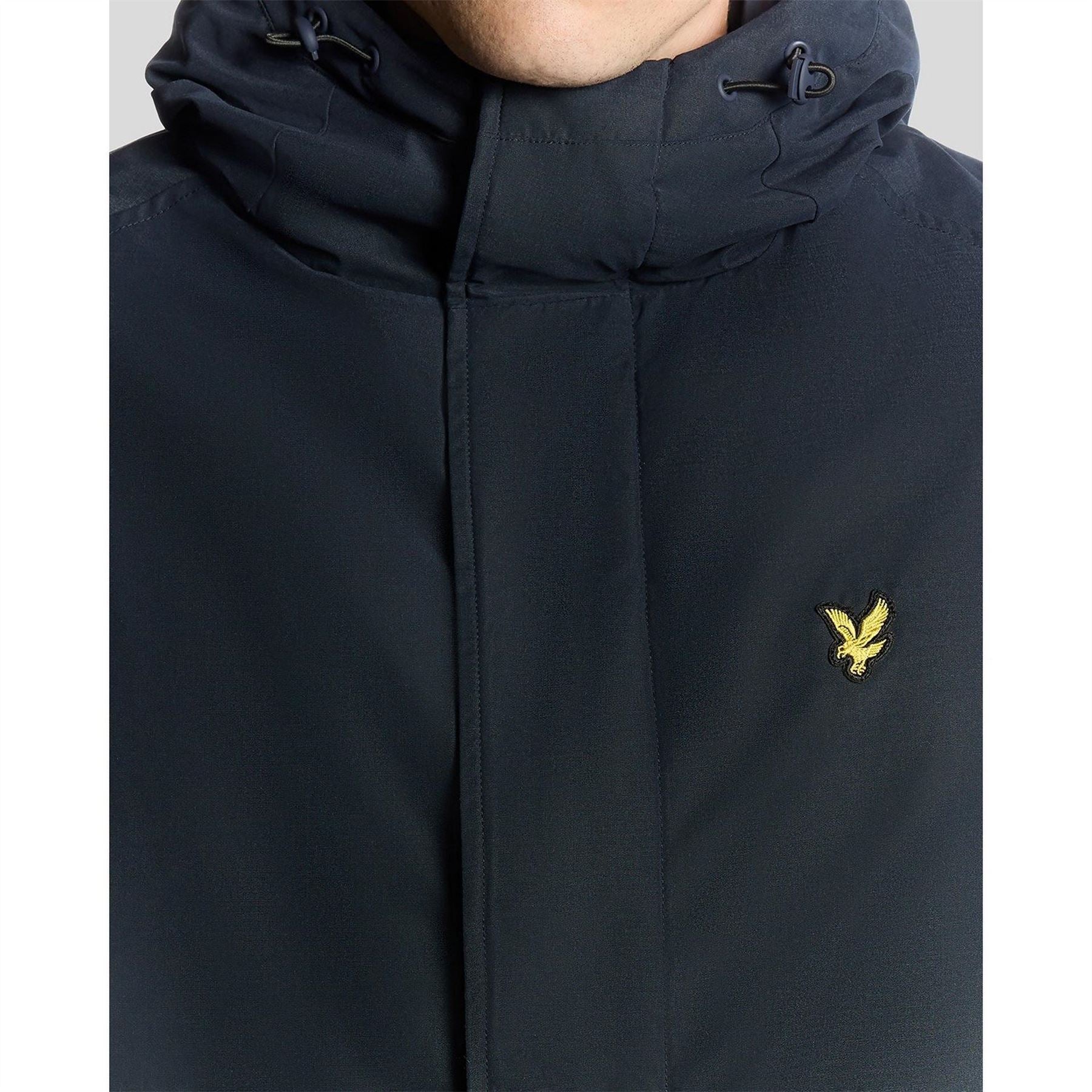 Lyle and Scott Membrane Hooded Solid Patterned Parka Coat