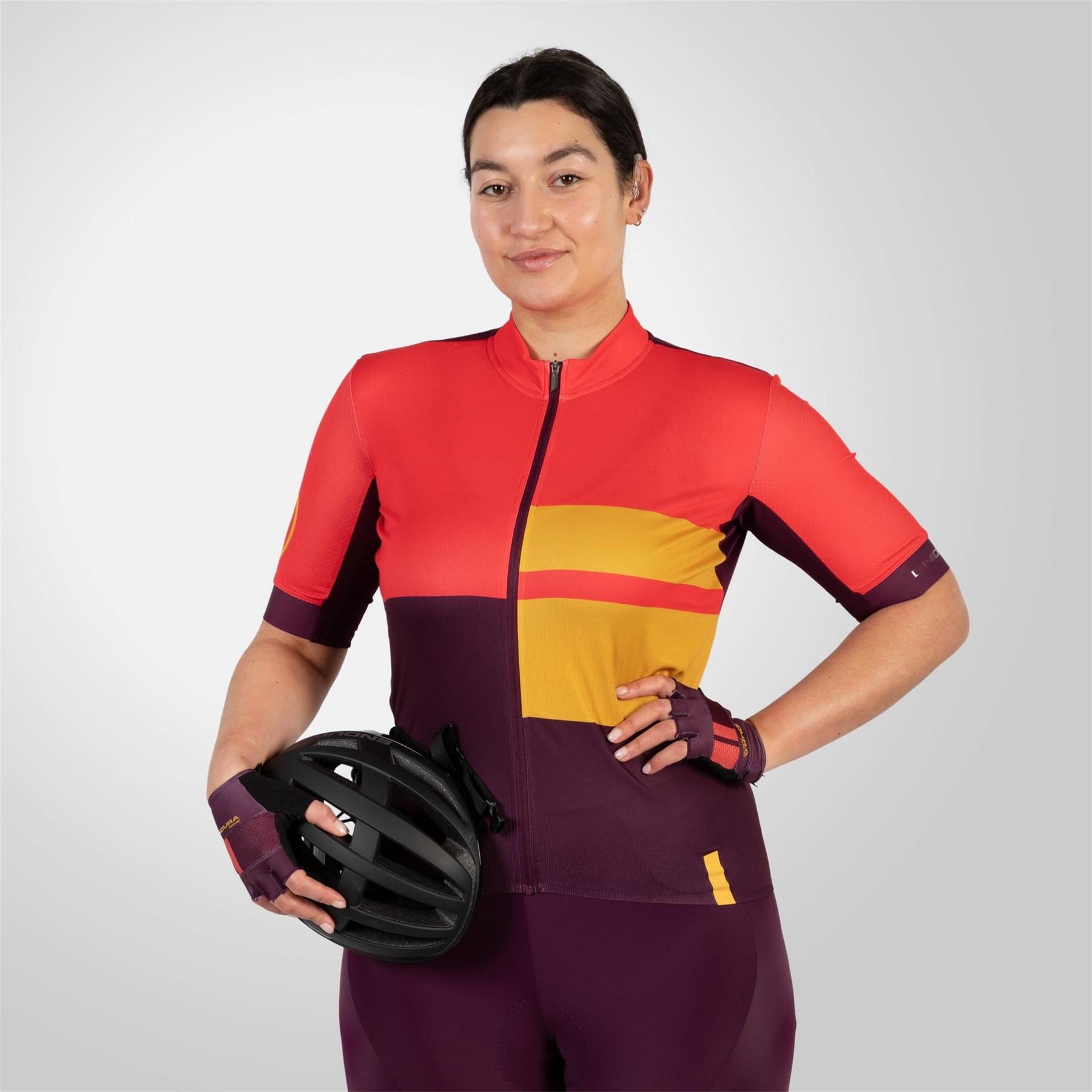 Endura Mock Neck Short Sleeve Slim Fit Athletic Jersey