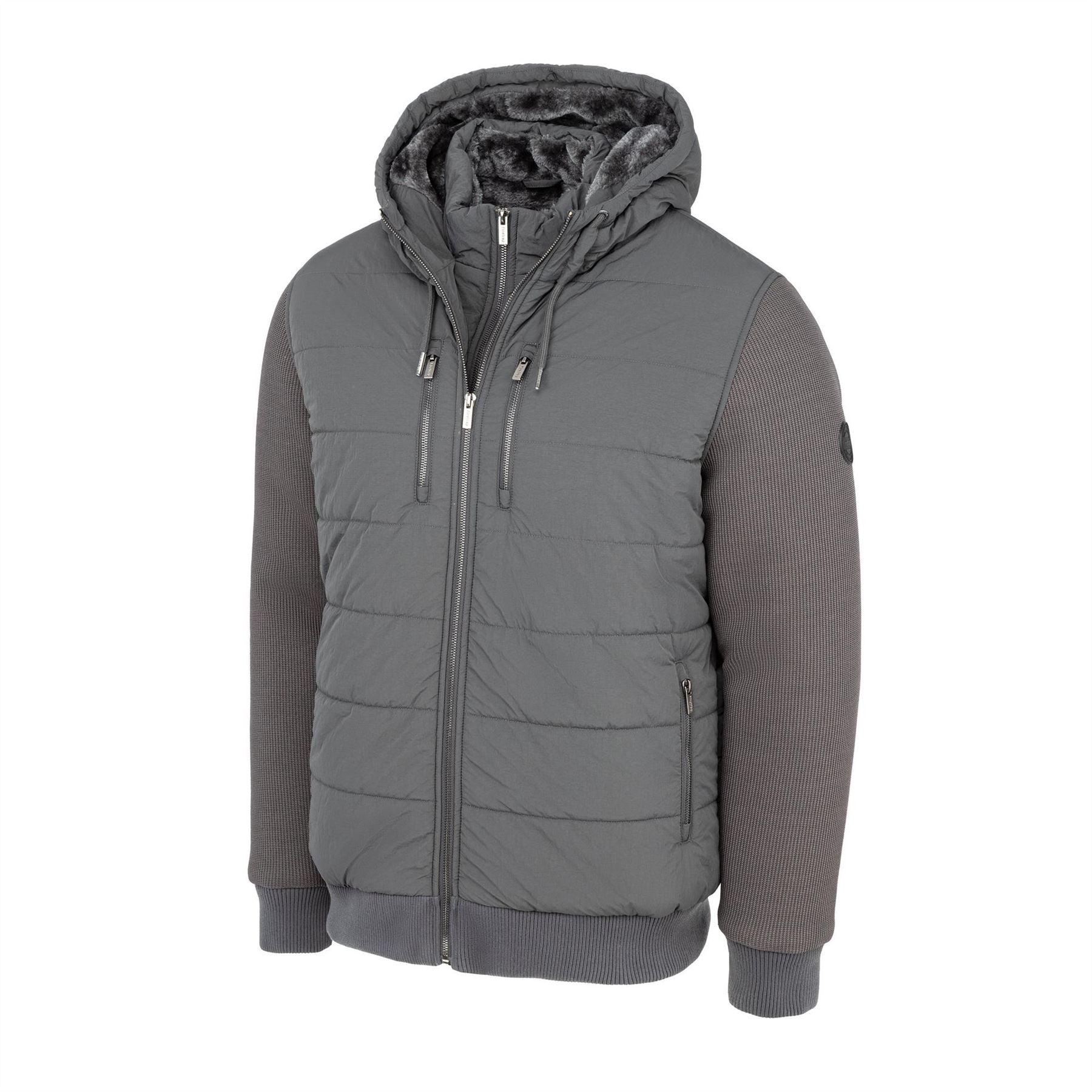 Firetrap Sartorial Padded Quilted Long Sleeve Hybrid Jacket