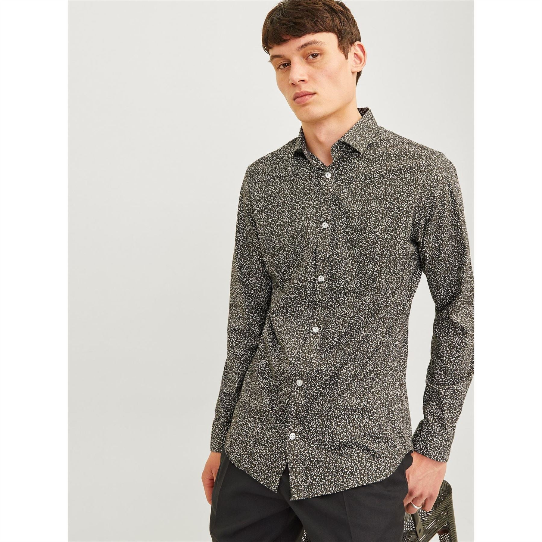 Jack and Jones All Over Print Slim Fit Dress Shirt