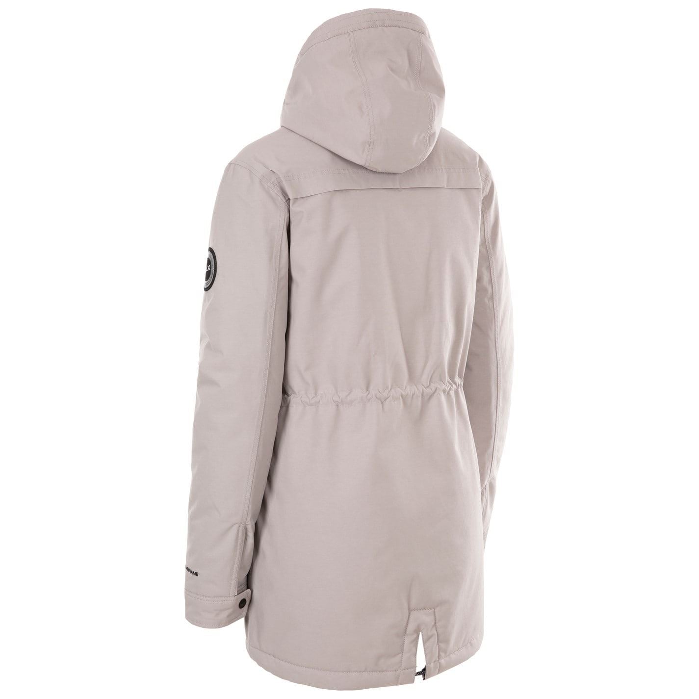 DLX Mae Solid Patterned Hooded Drawstring Parka Jacket