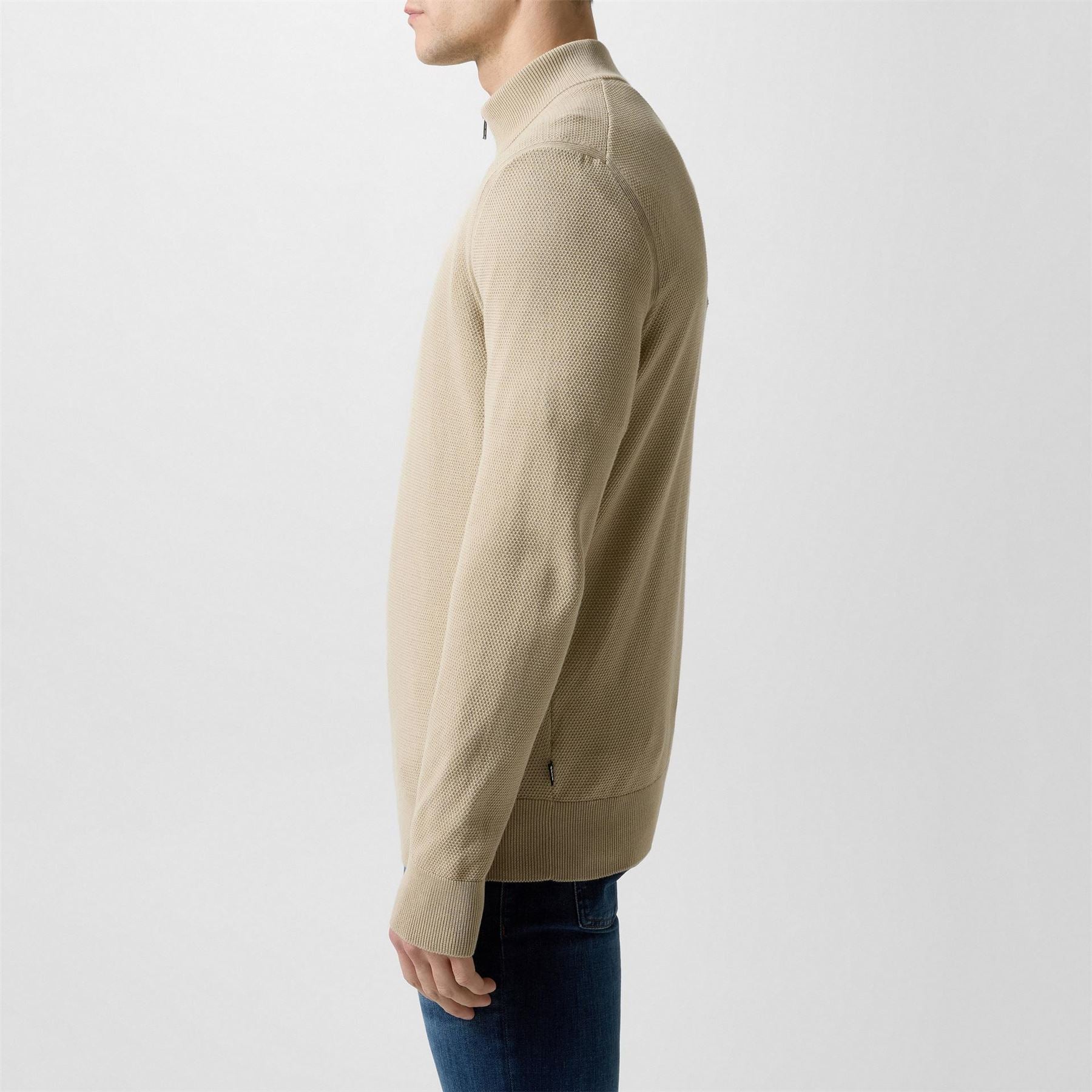Boss Hbb Ebrando Black Zipped Crew Neck Jumper