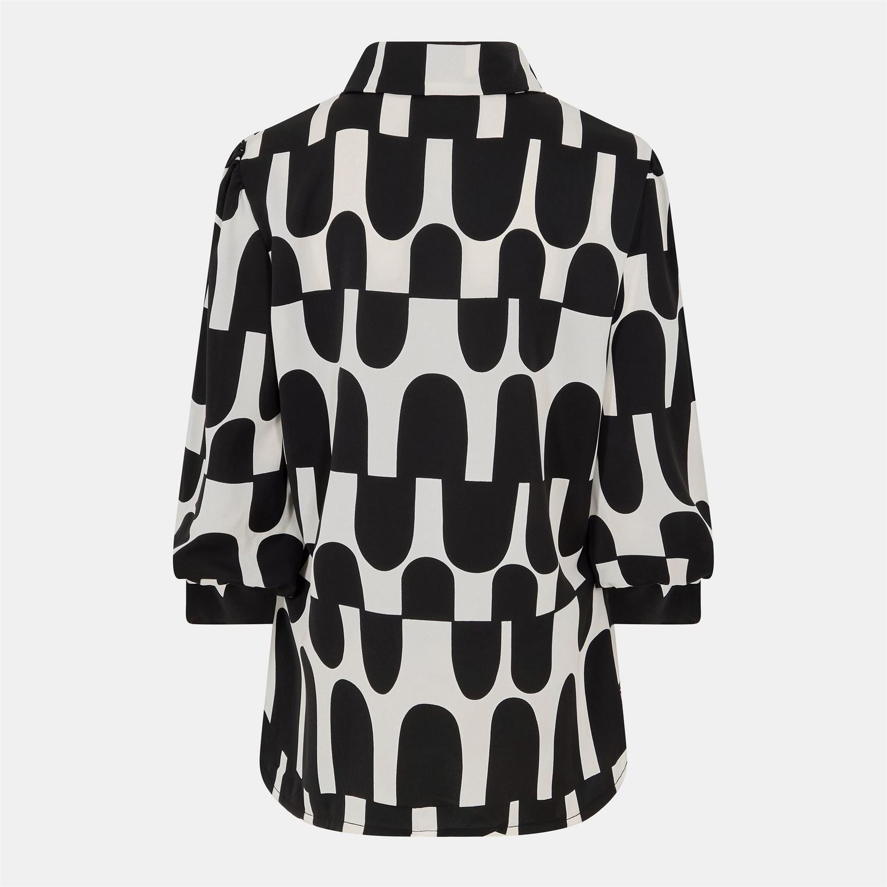 AX Paris And Cream Geometric Print Three Quartersleeve Shirt