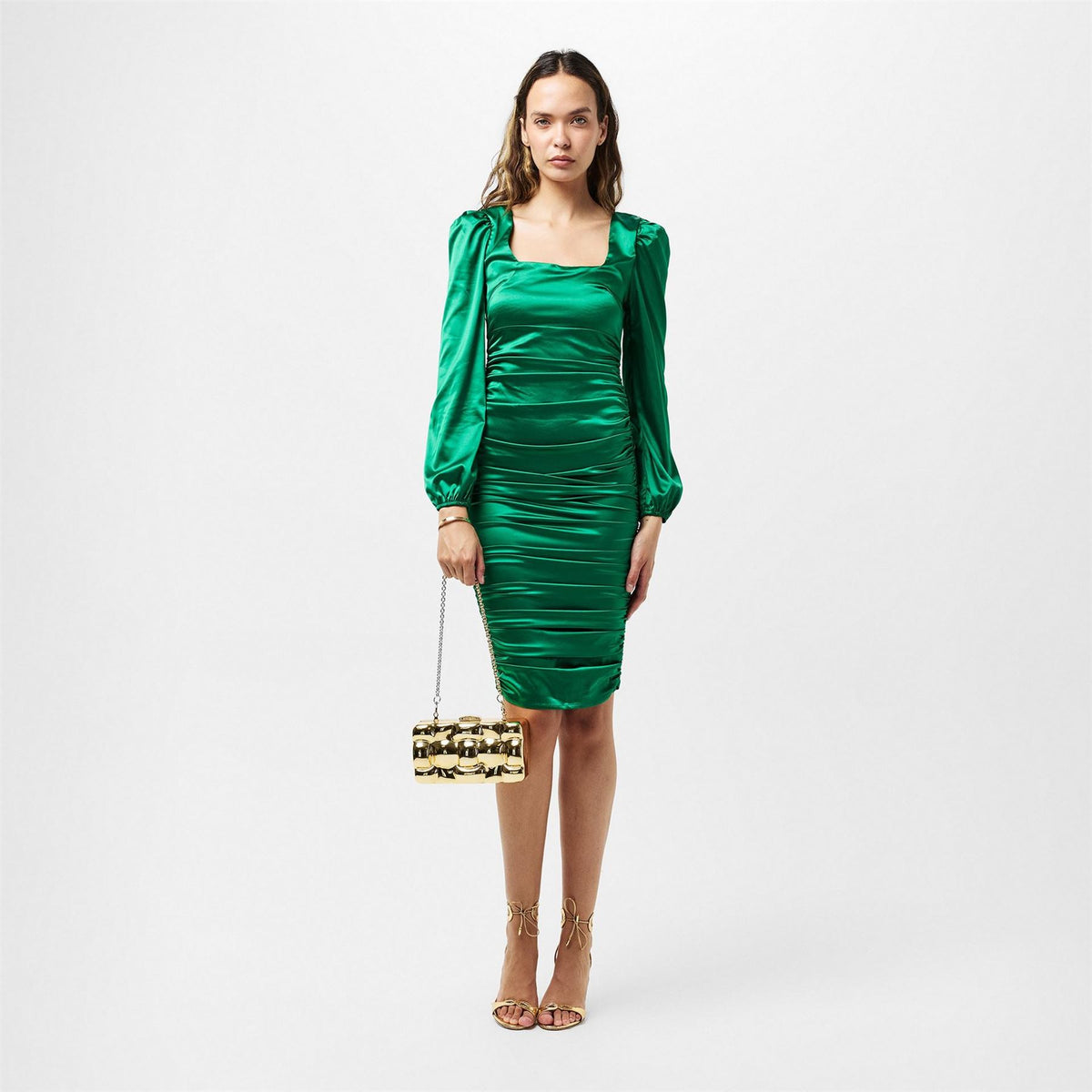 AX Paris Square Neck Ruched Dress