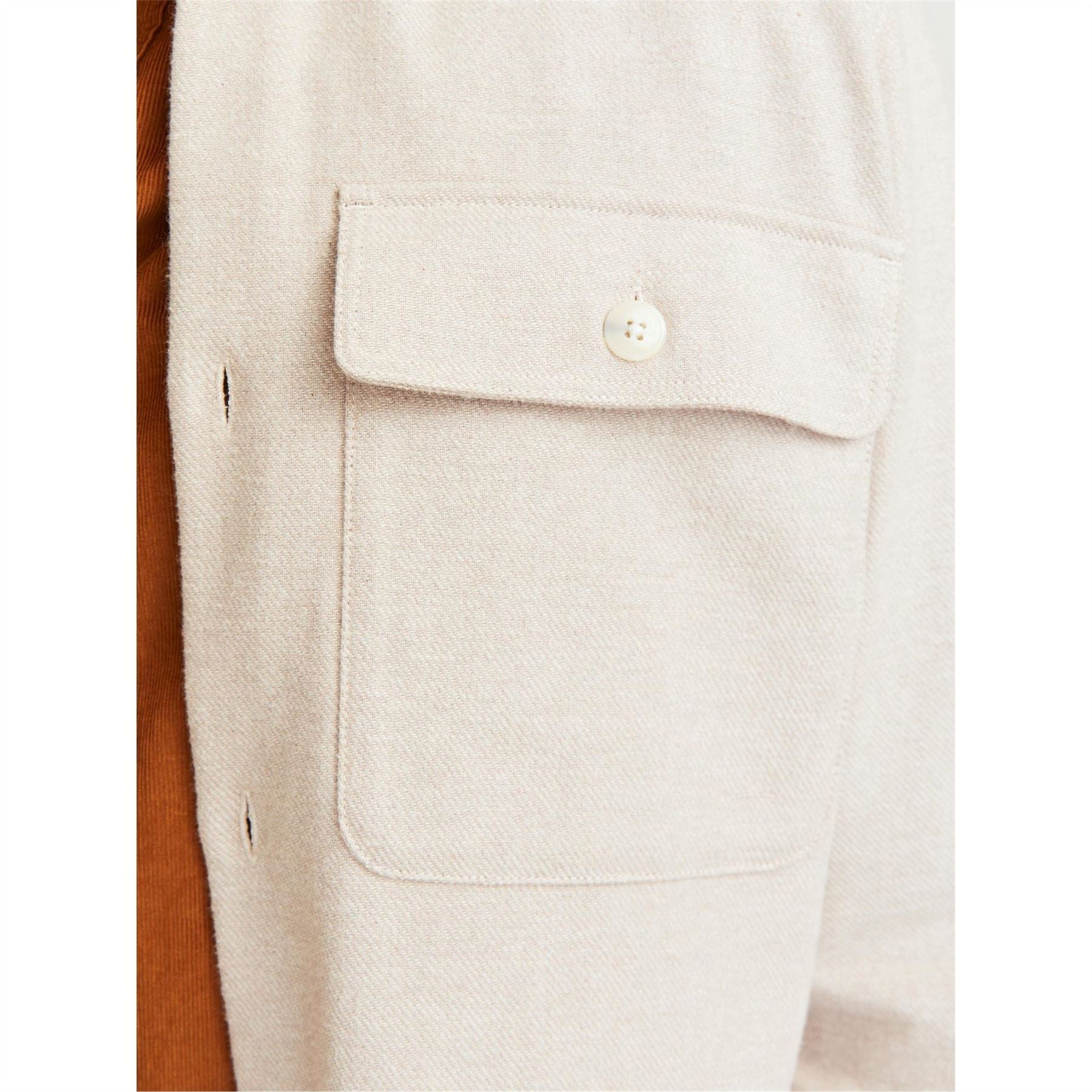 Jack and Jones Solid Patterned Chest Pocket Overshirt